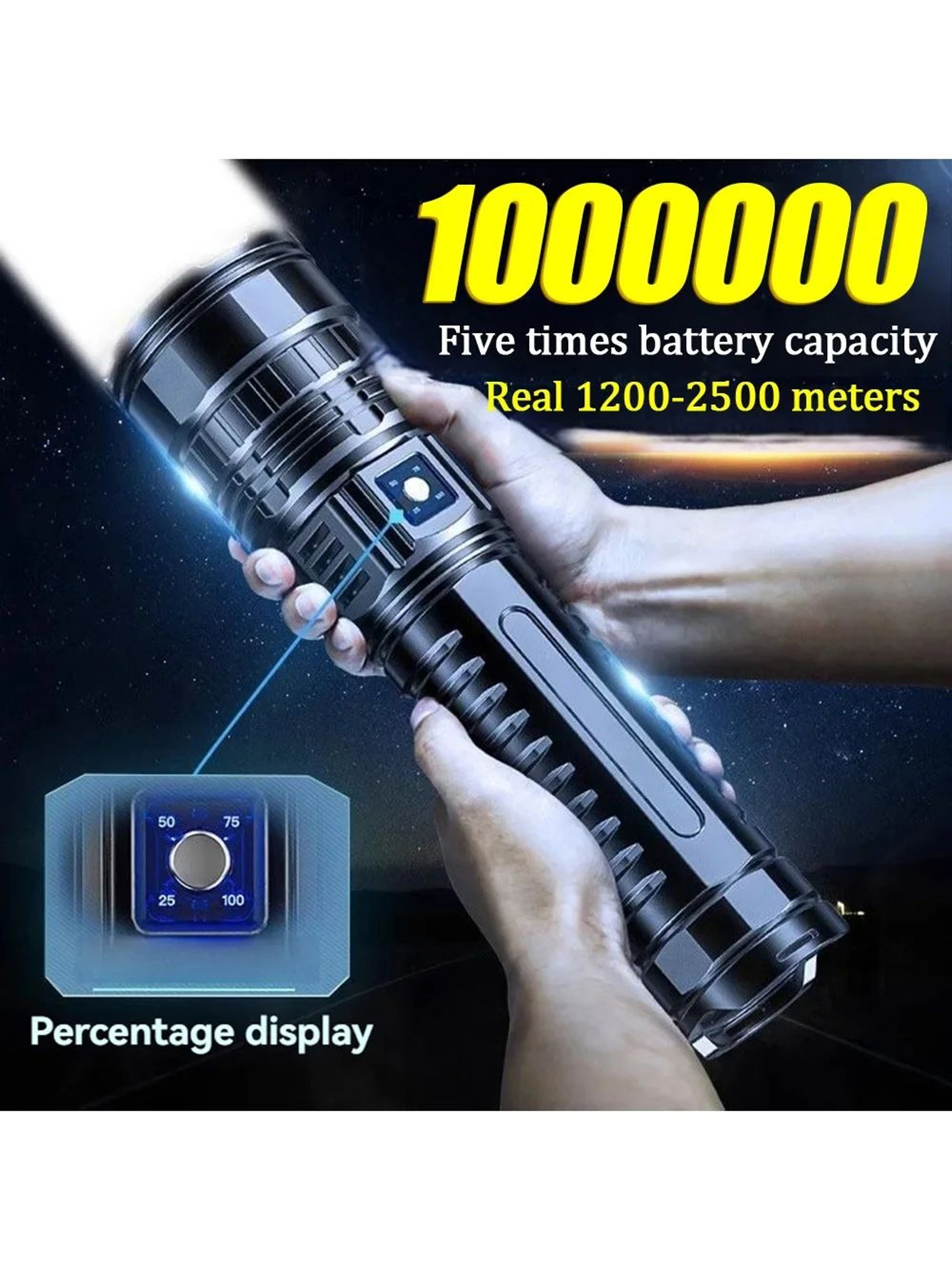 High Power LED Flashlight With Built In Battery For Outdoor And Emergency Use 2