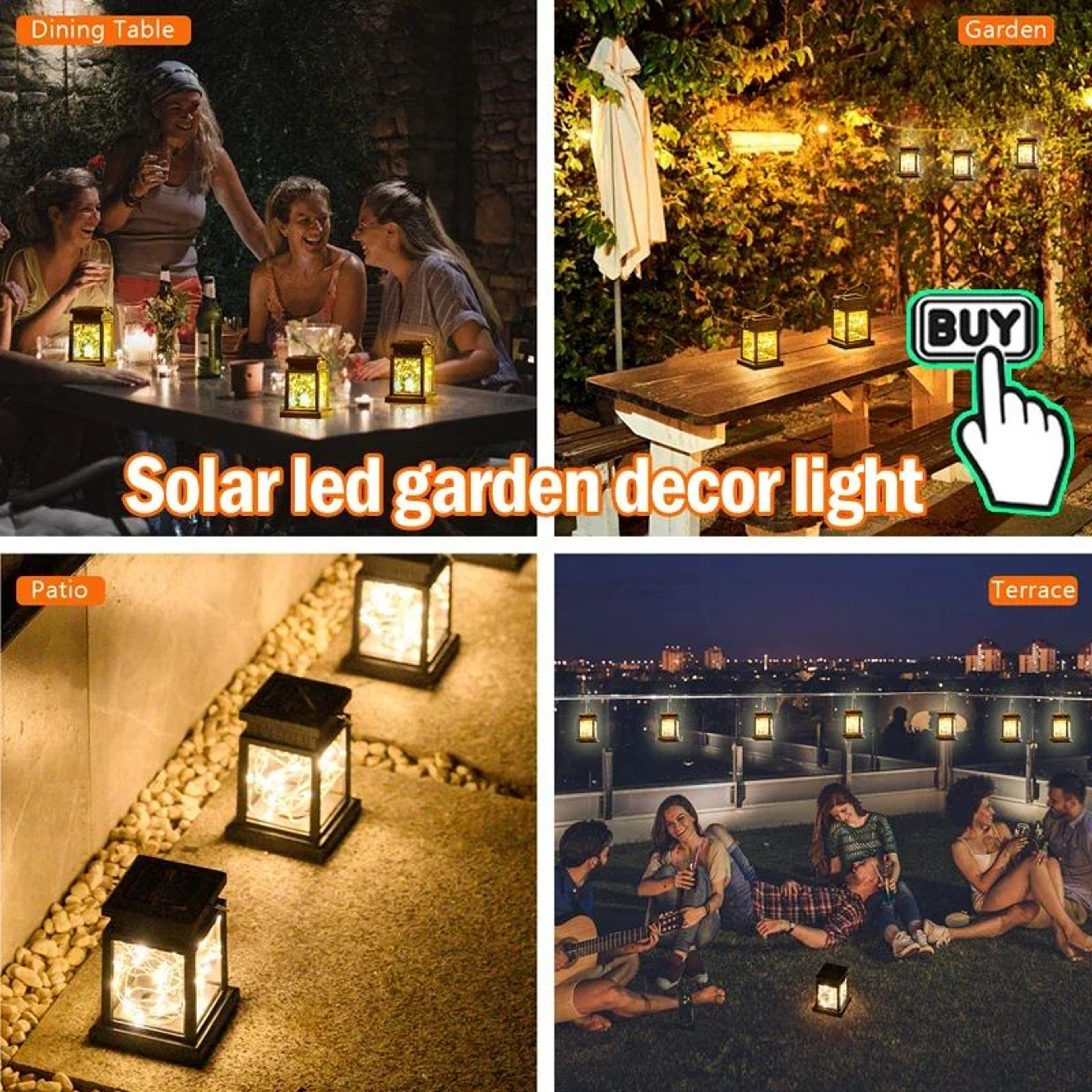 HOMEFISH Solar LED Candle Lantern For Garden And Balcony Decor 6