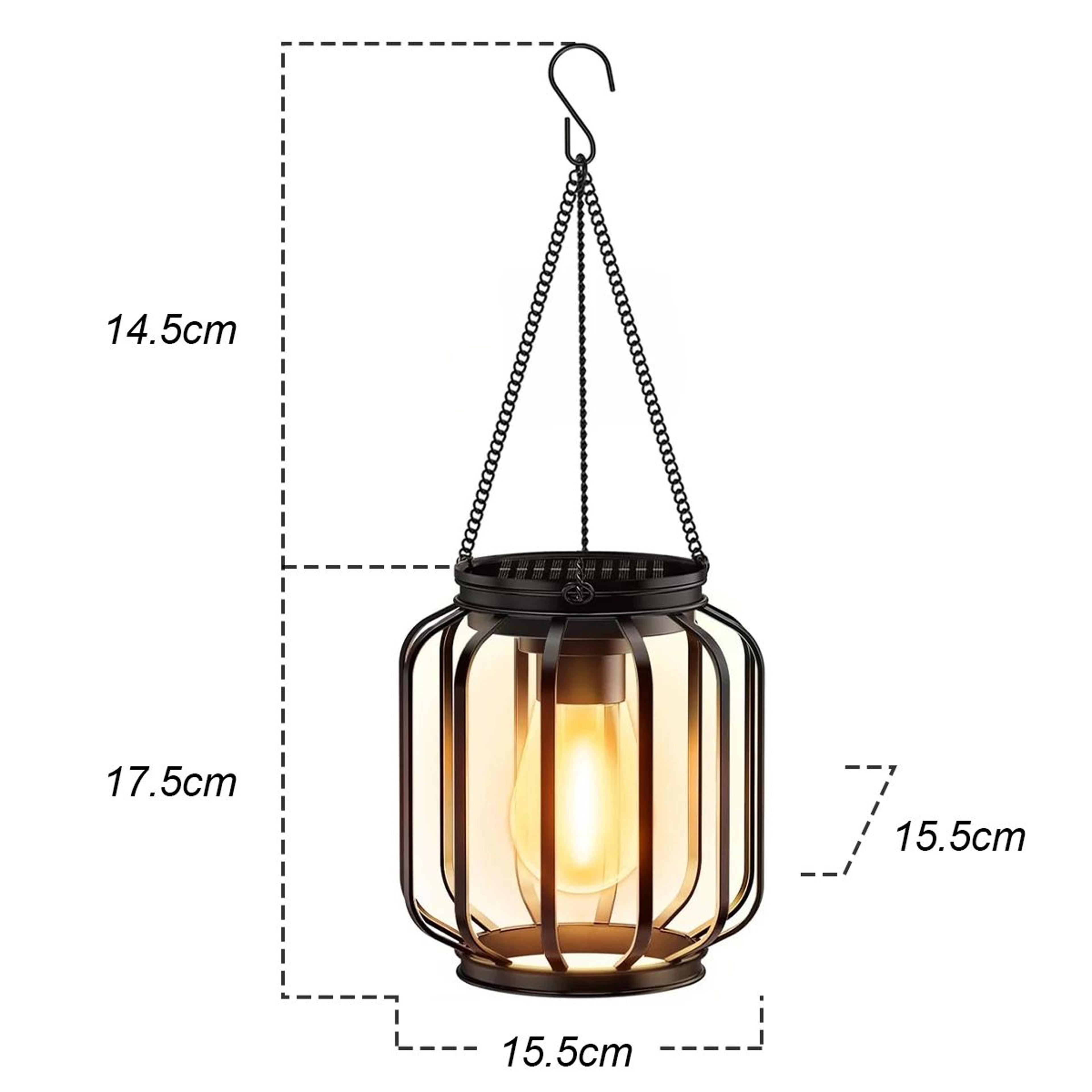 Warm White Solar Hanging Lantern For Garden And Patio Decor 9