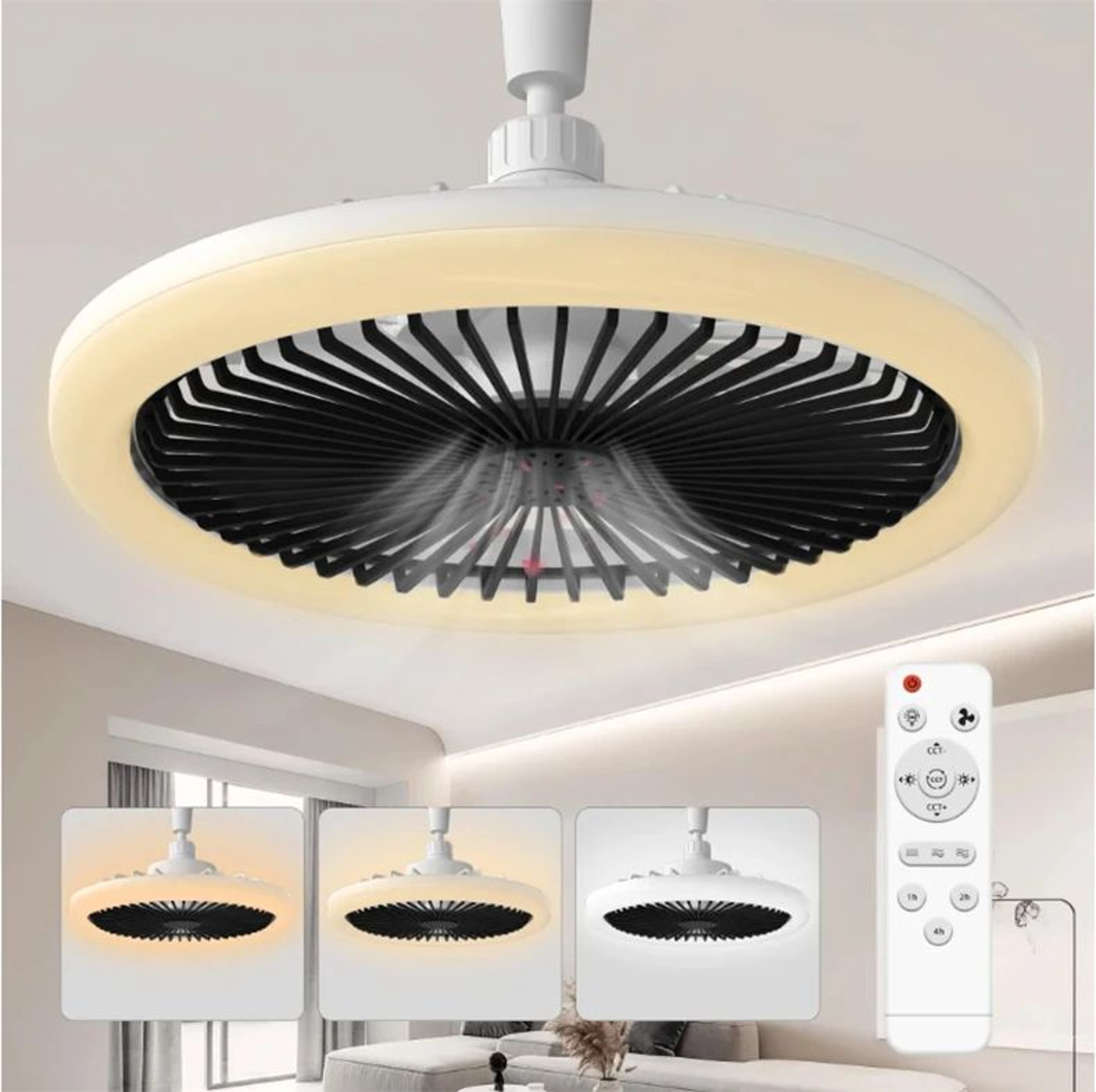 Rotatable E27 LED Ceiling Fan Light With Remote Control 6
