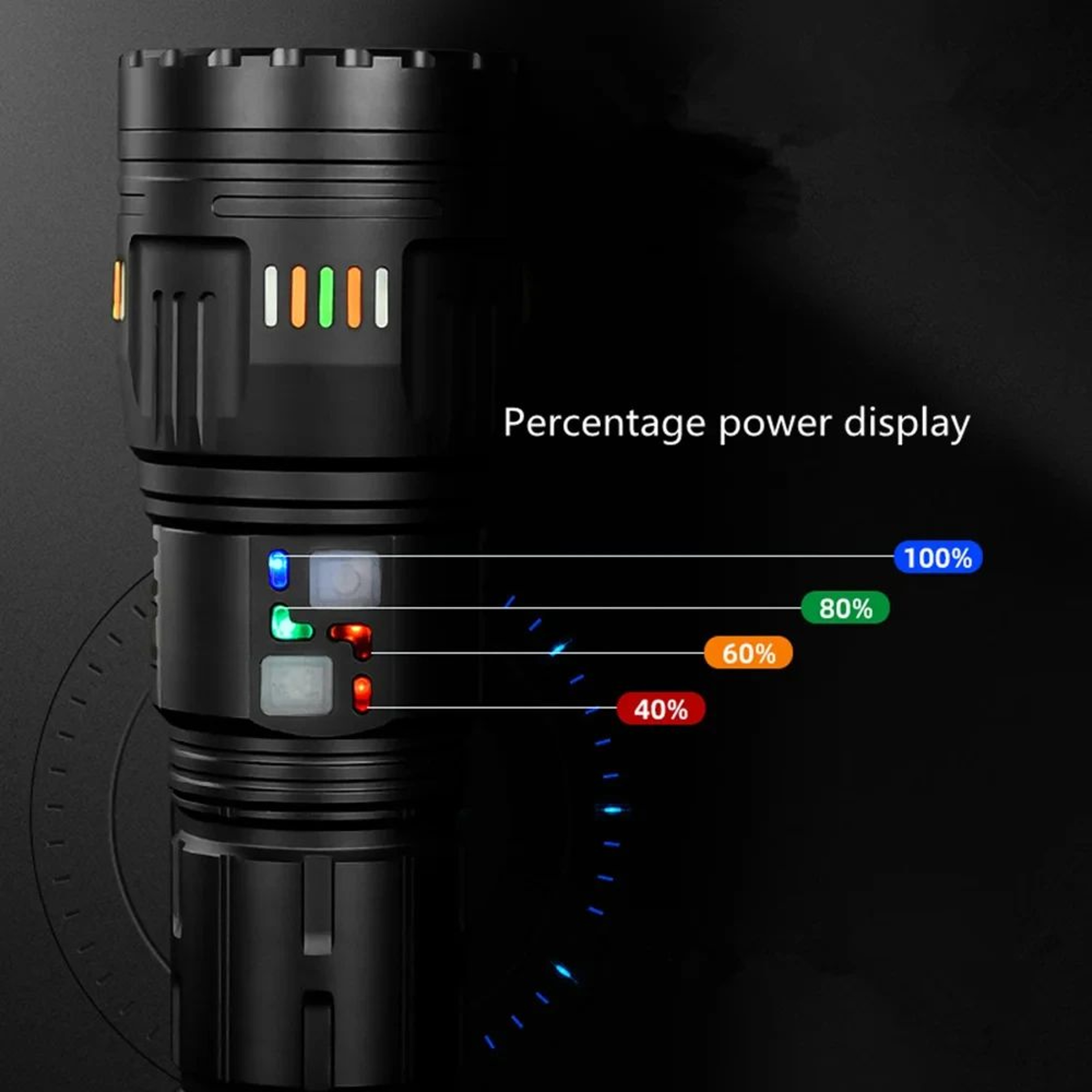 USB C Rechargeable Zoomable Flashlight With Power Indicator 1
