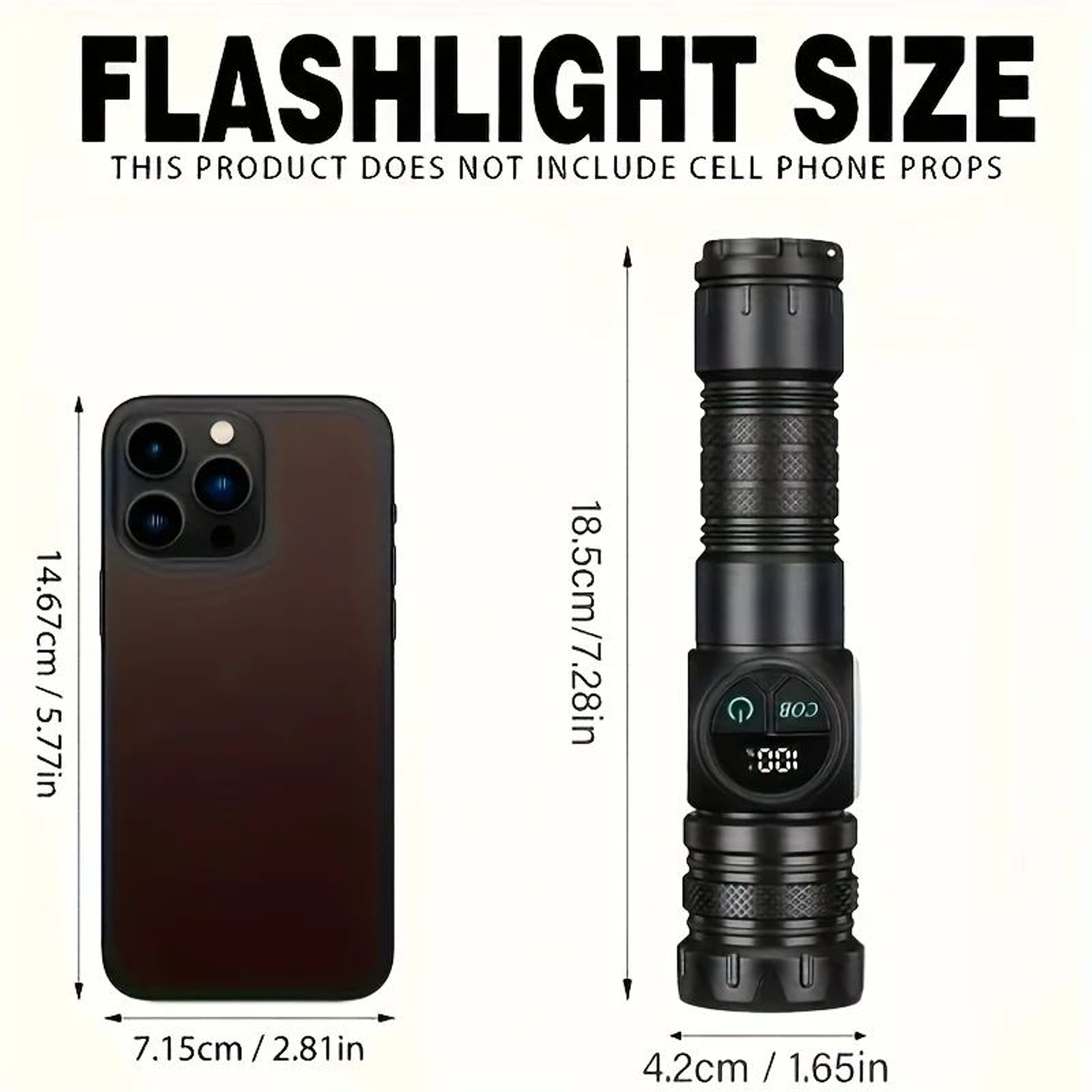 Magnetic USB Rechargeable LED Flashlight With COB Side Light 5