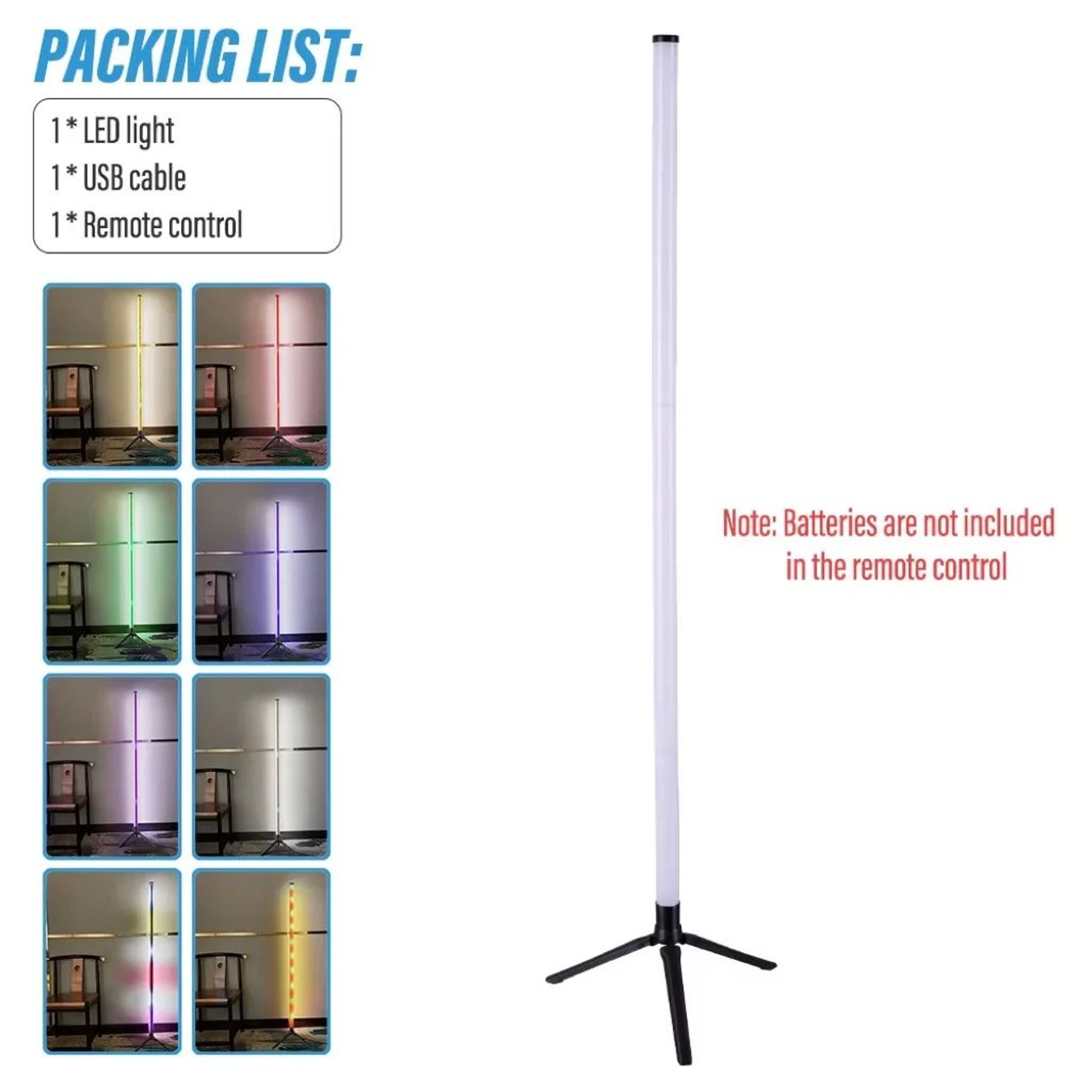 RGB Color Changing Dimmable Corner Floor Lamp For Bedroom Ambience 0