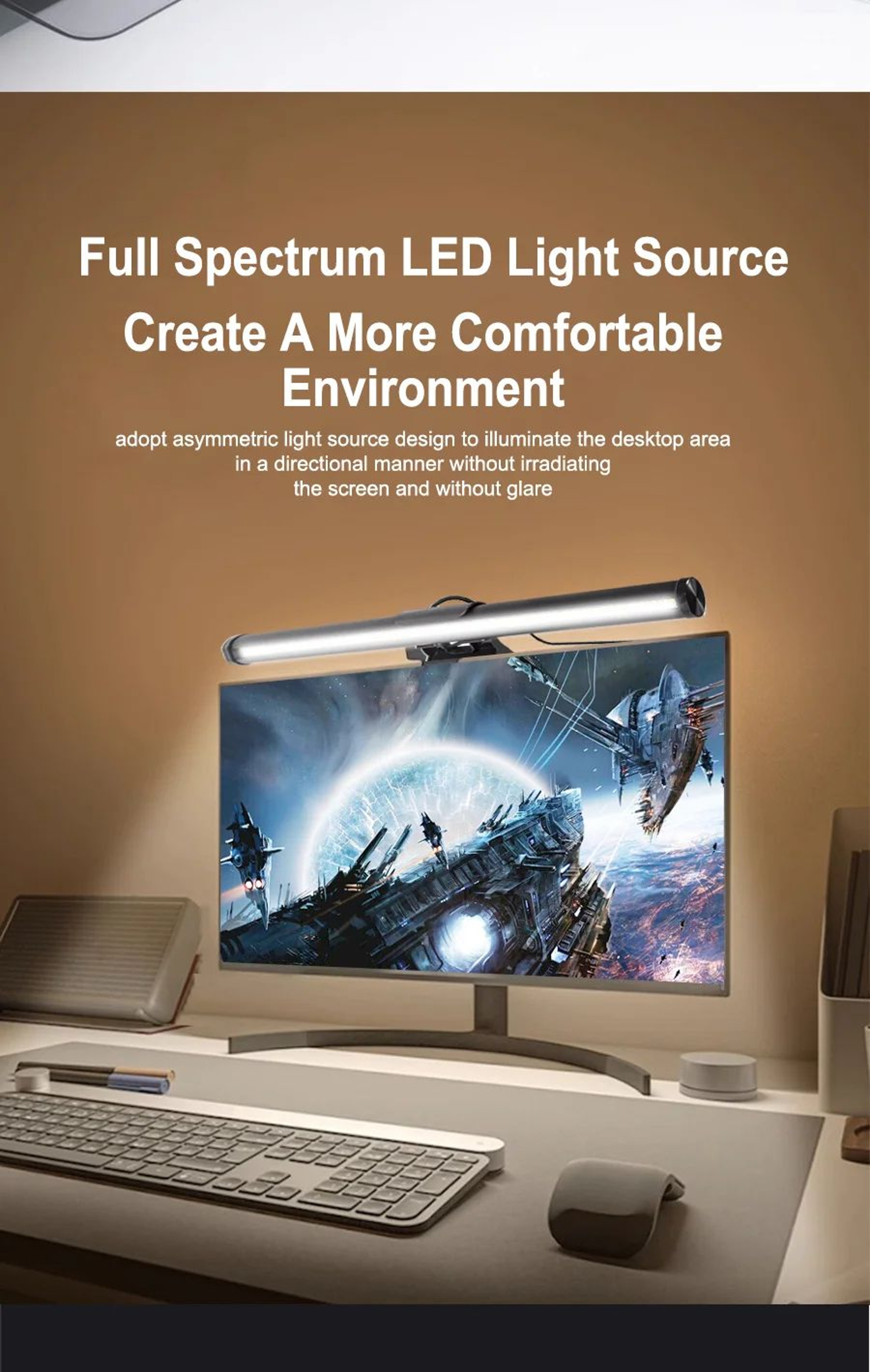 30cm Dimmable LED Monitor Light Bar With Adjustable Color Temperature 11