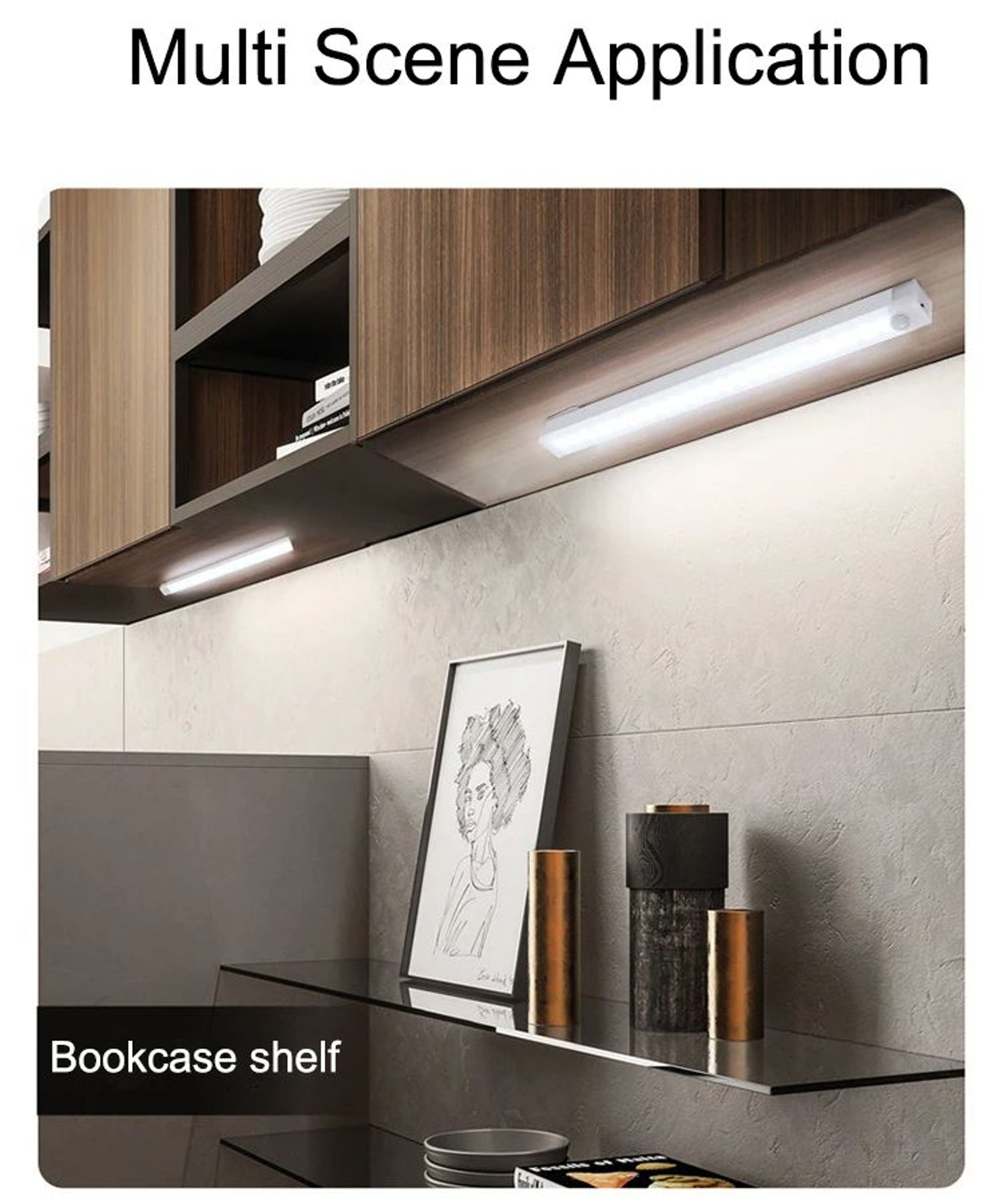 Rechargeable Magnetic LED Bar Light With Motion Sensor For Cabinets And Bedside 6