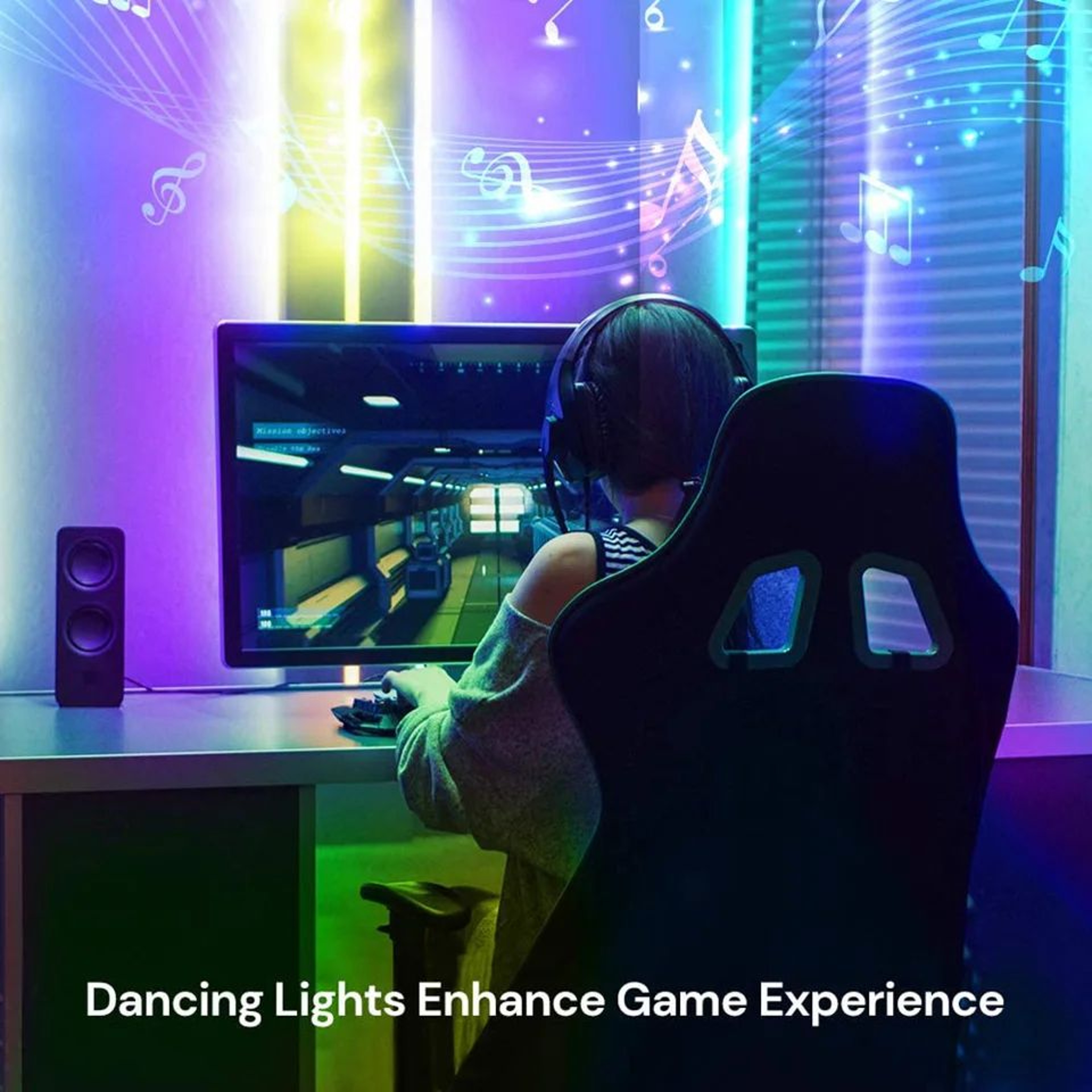 RGB 5050 LED Strip Light With Sound Sensor For TV Backlighting 8