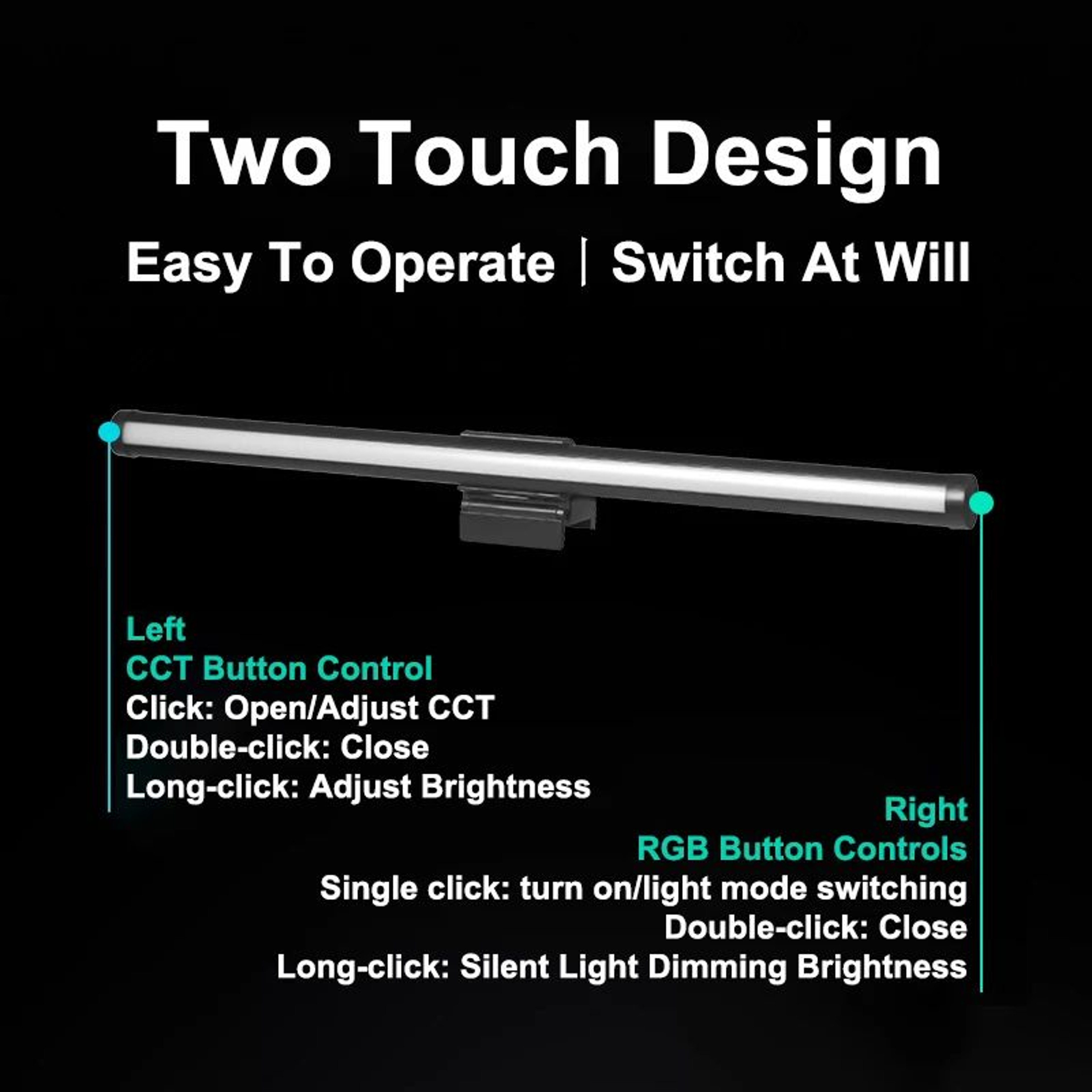 RGB 30cm LED Monitor Light Bar With Stepless Dimming Screen 8