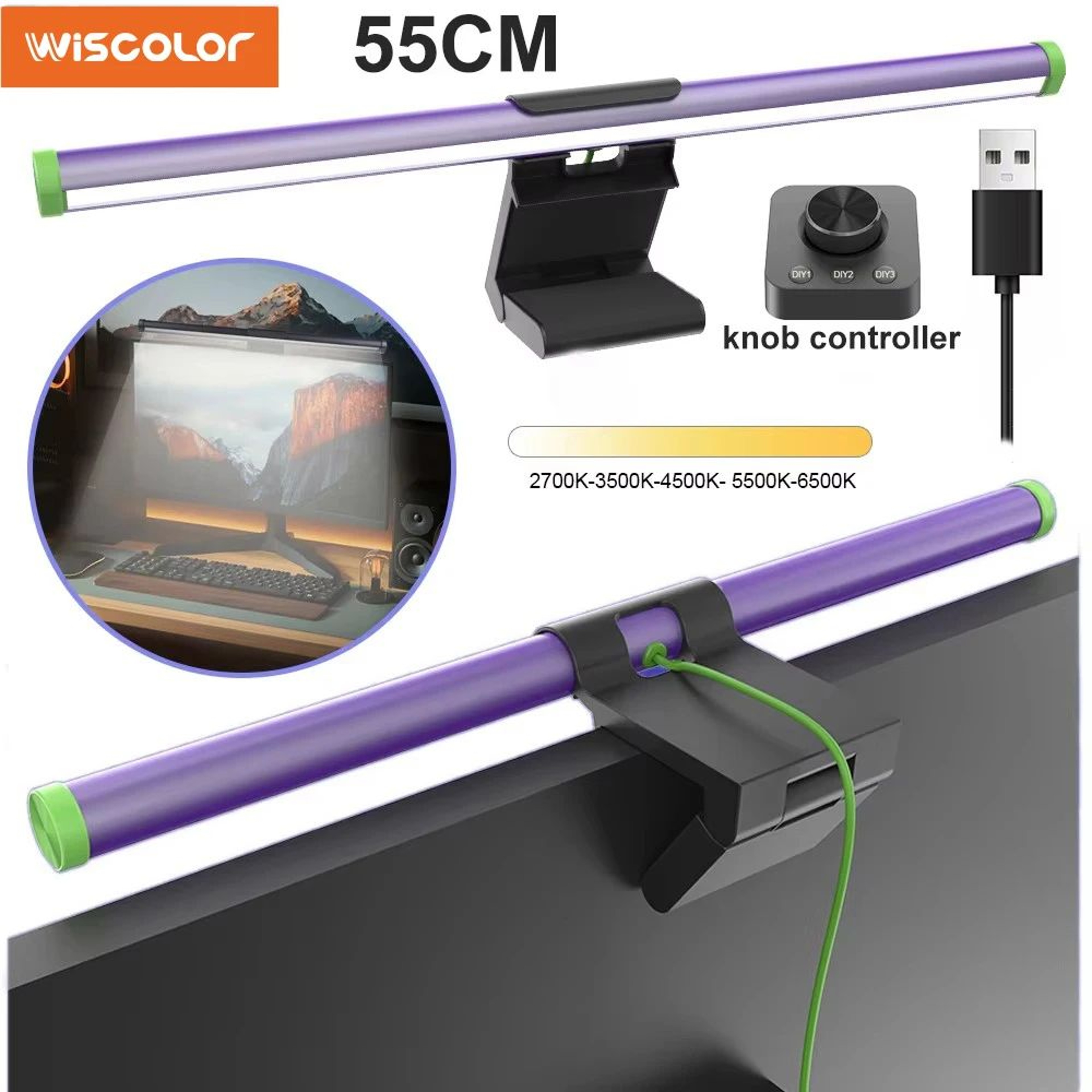 55cm USB LED Monitor Light Bar With Remote Control And Stepless Dimming 0