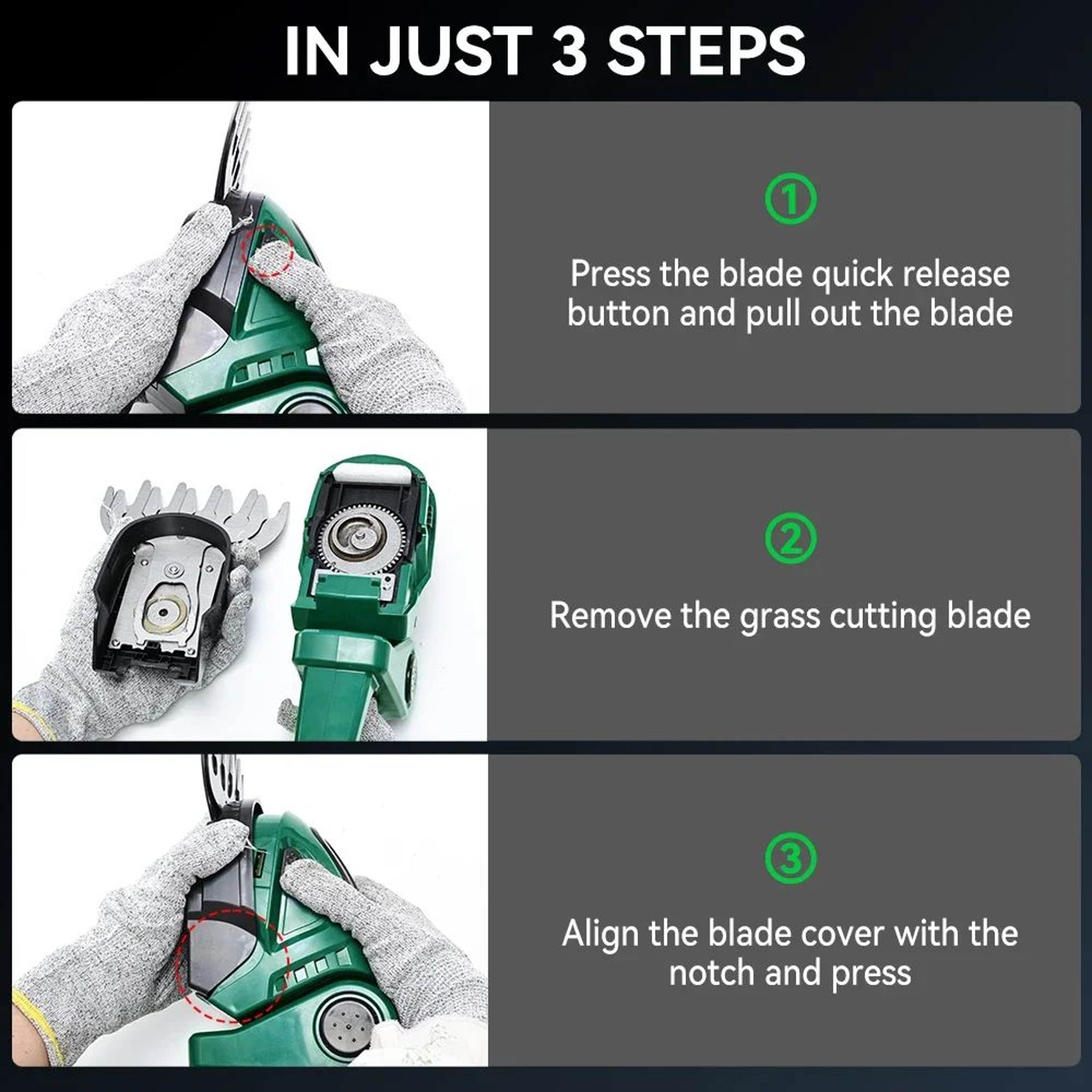 2 In 1 Cordless Electric Hedge Trimmer For Shrubs And Grass 3