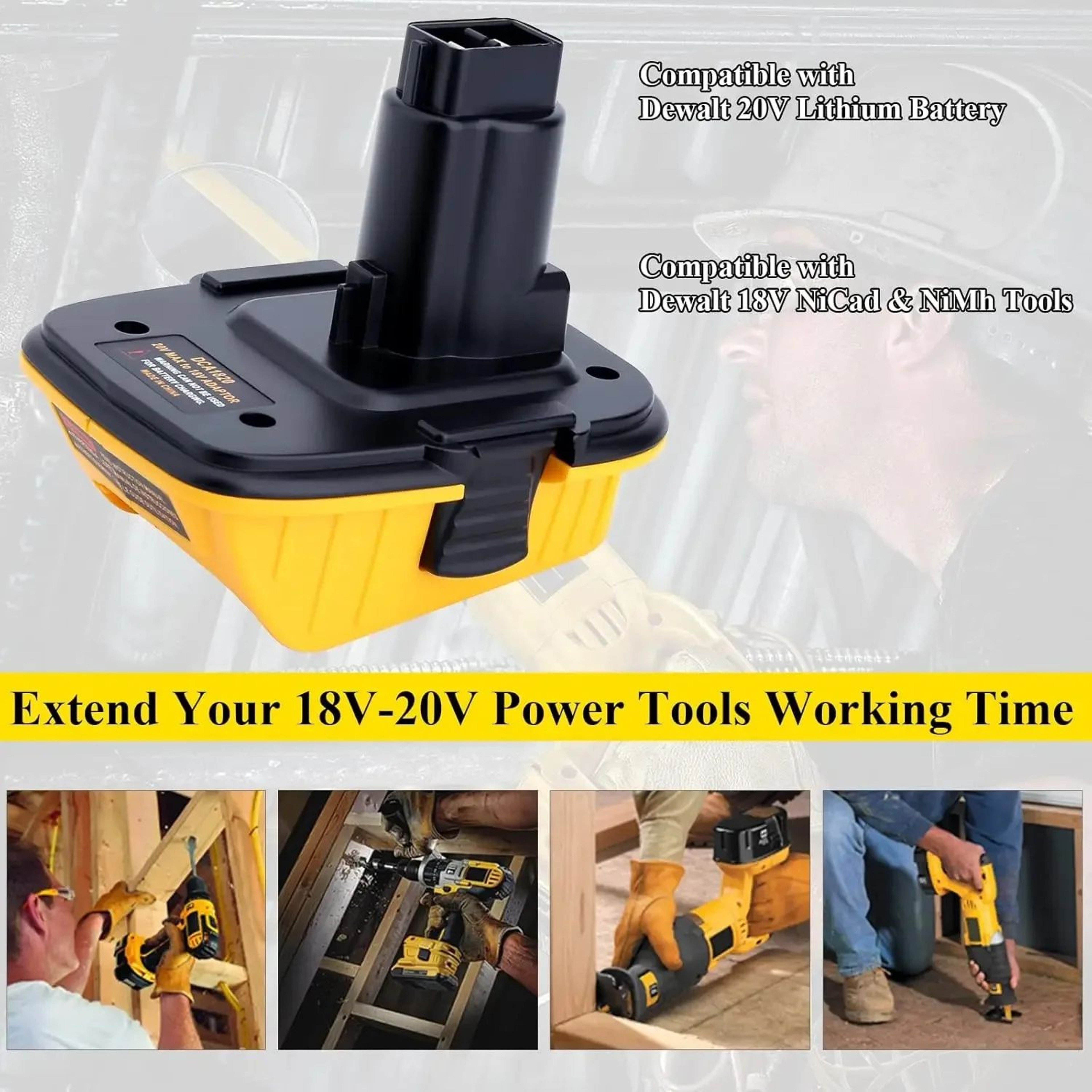 DCA1820 Battery Adapter With USB Output For Dewalt 18V Tools 5