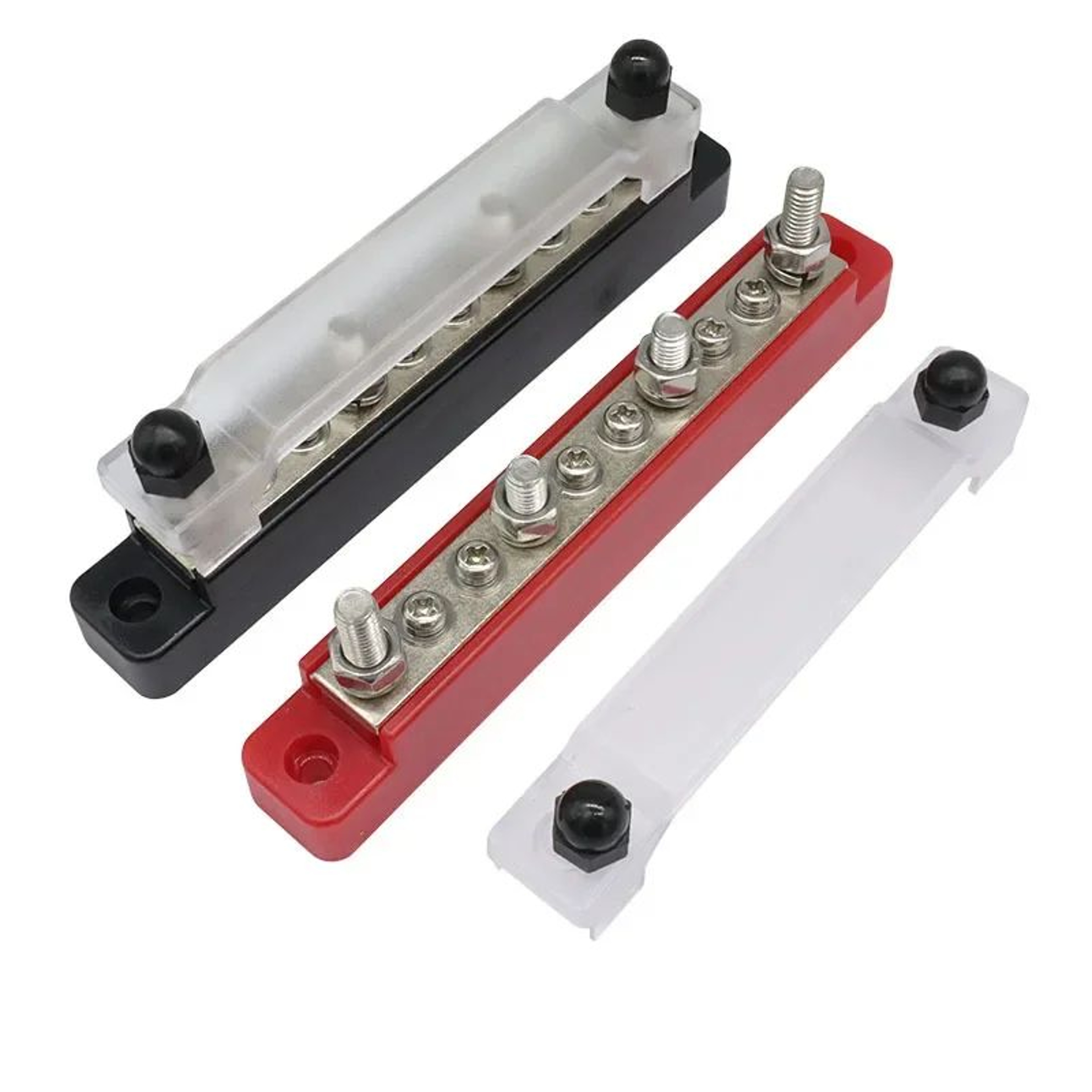 10 Way Bus Bar Power Distribution Block With Cover And Heat Shrink Tubing 2