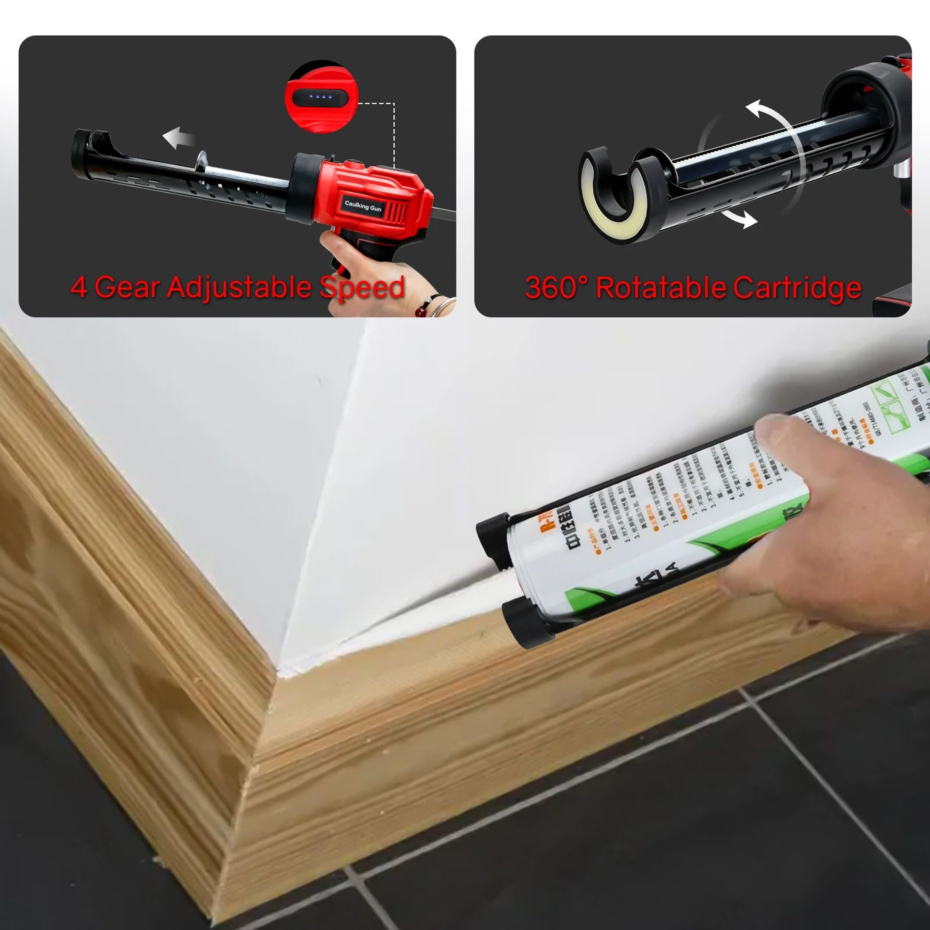 Cordless Electric Caulking Gun Compatible With Makita 18V Battery 10