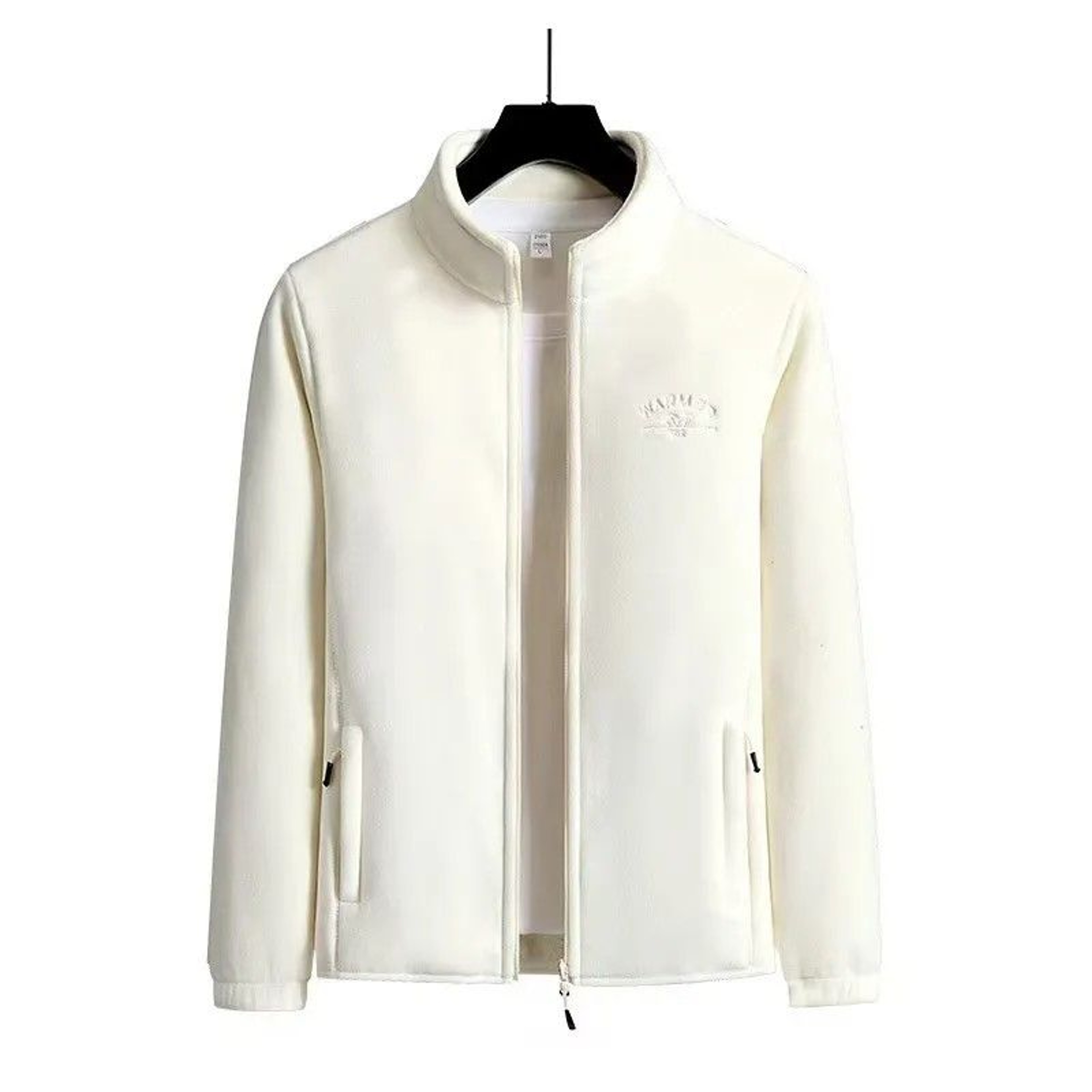 Winter Luxe Polar Fleece Letter Print Coat  Womens Loose Fit WoolLiner Jacket 0