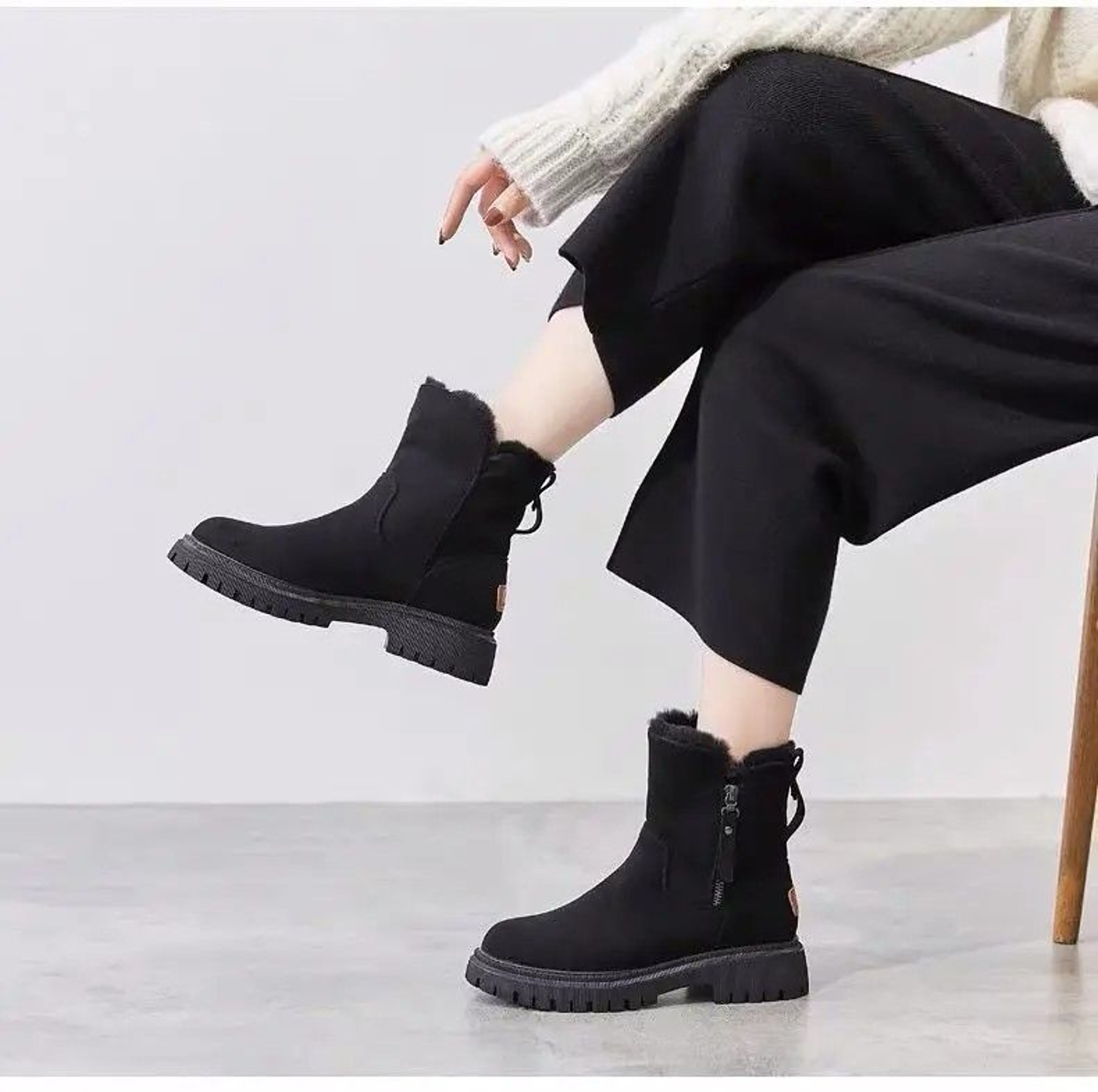 Winter Elevate Platform Snow Boots Plush MidTube Warm Velvet Women Fashion Booties 4