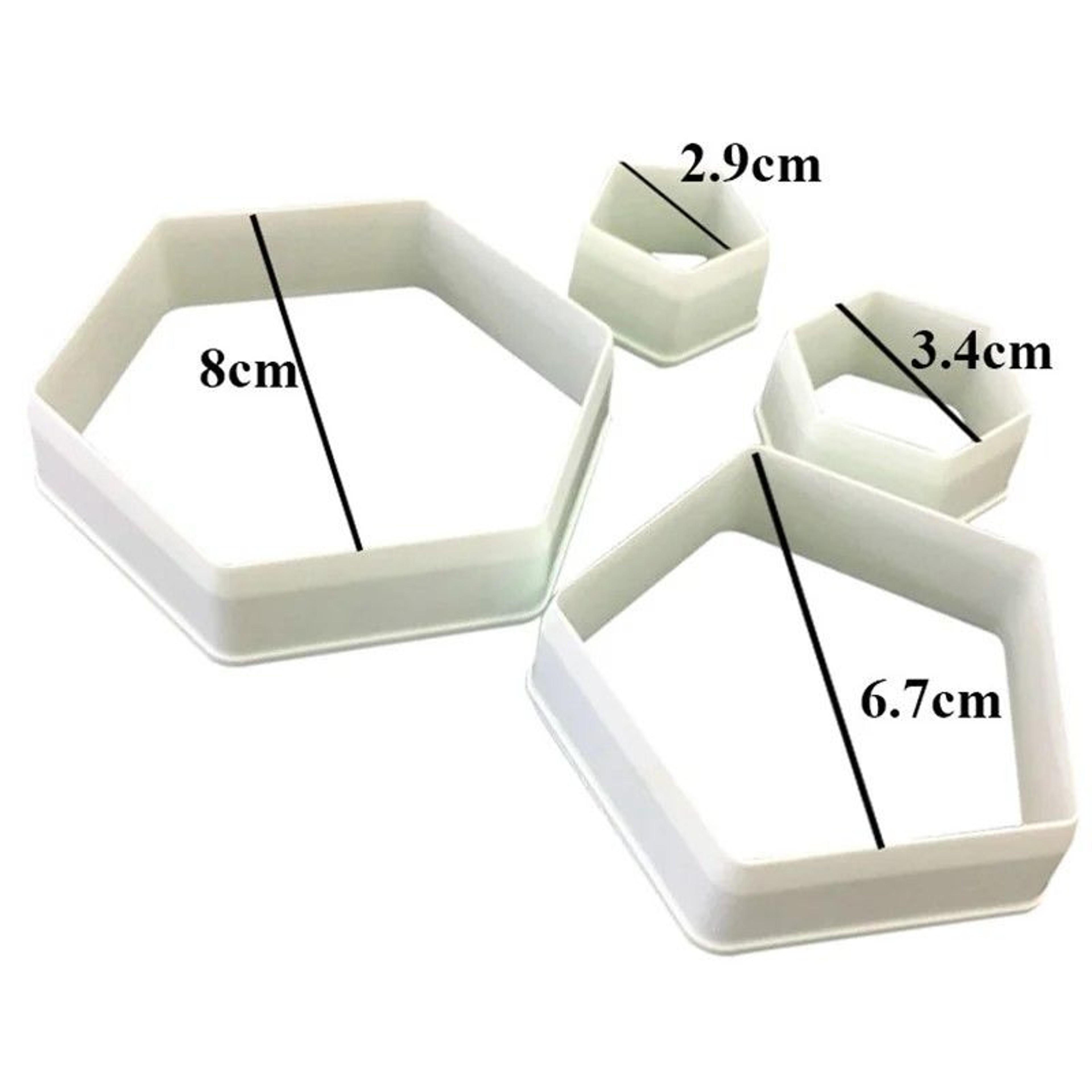 SoccerThemed Hexagon Cookie Cutter Set  4 Sizes Fondant  Cookie Mold 3