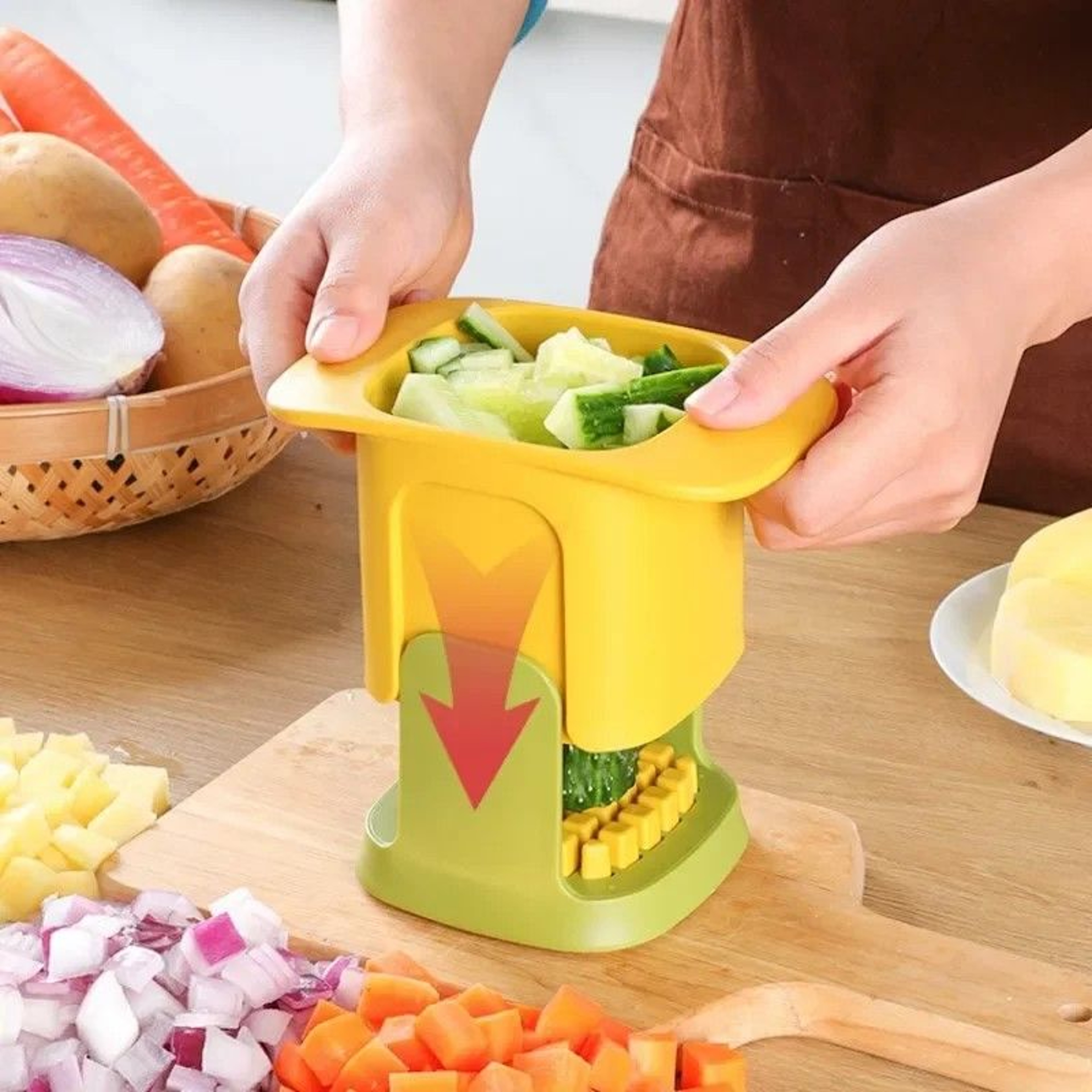 Everyday Chef HandPress Vegetable  FrenchFries Cutter  Cucumber  Potato Slicer Deluxe 1