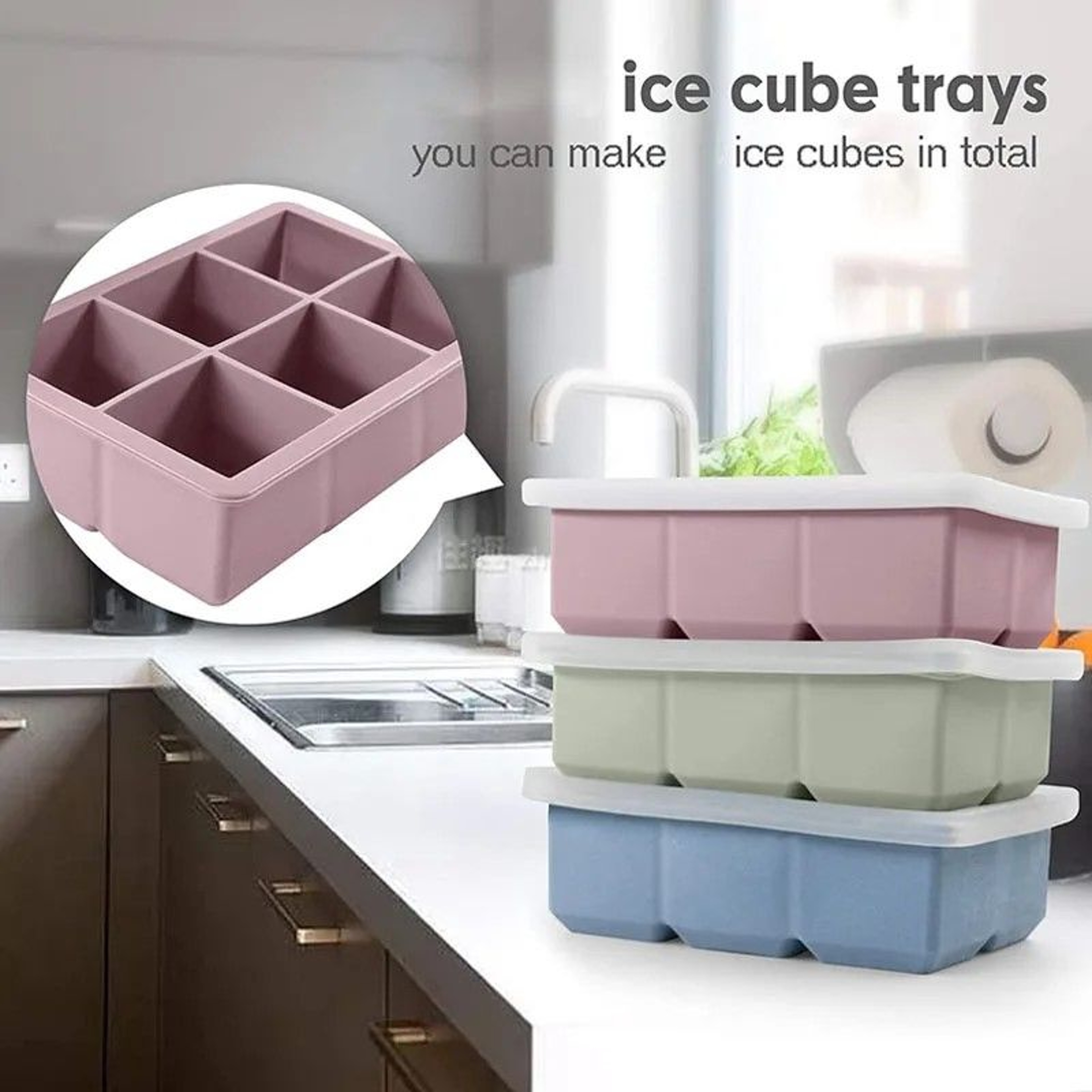 ArcticSquare Premium Silicone Ice Cube Tray With LeakProof Lid 4