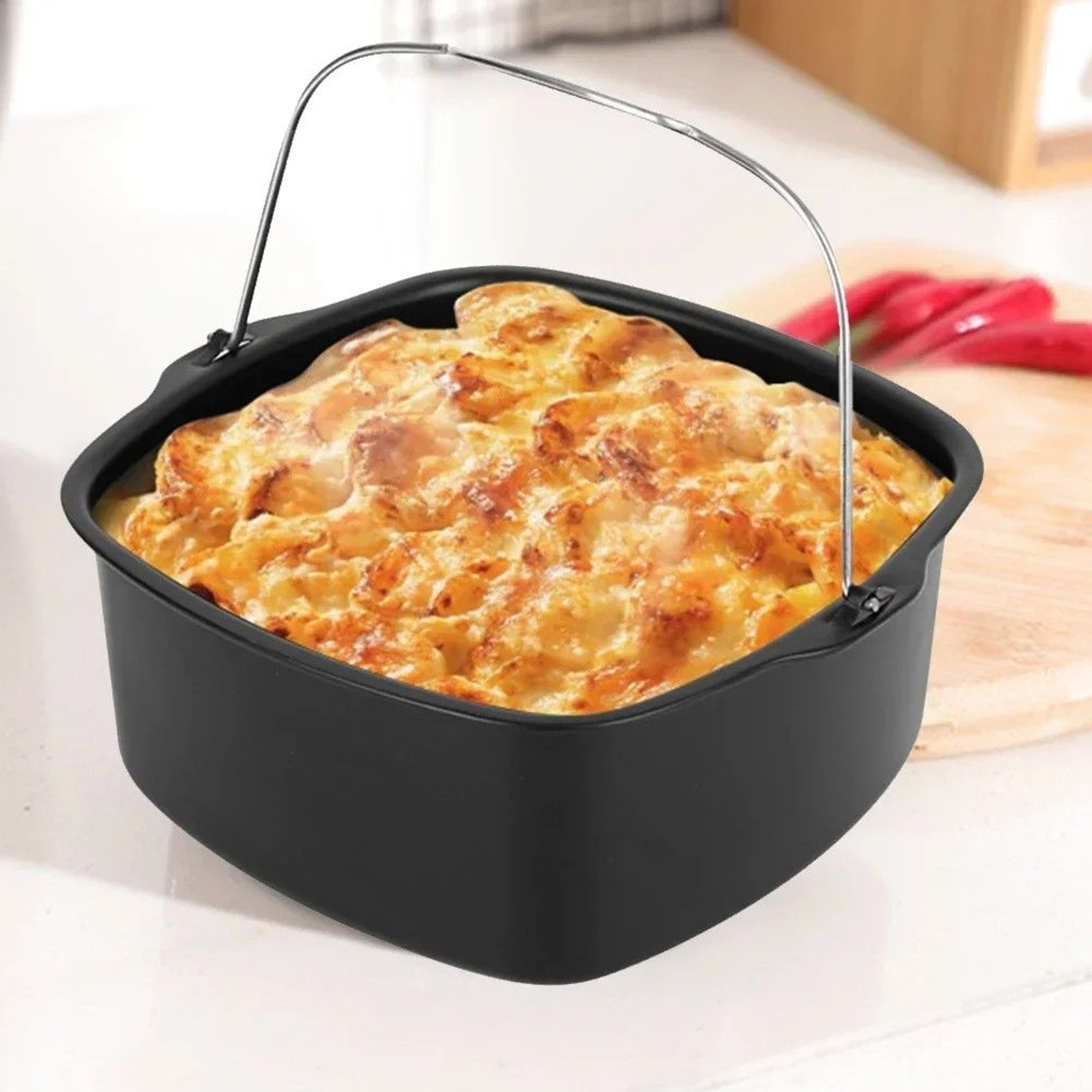 AirFryer Easy Bake NonStick Tray  Basket Set Premium Cake  Baking Pan For Air Fryer Accessories 0