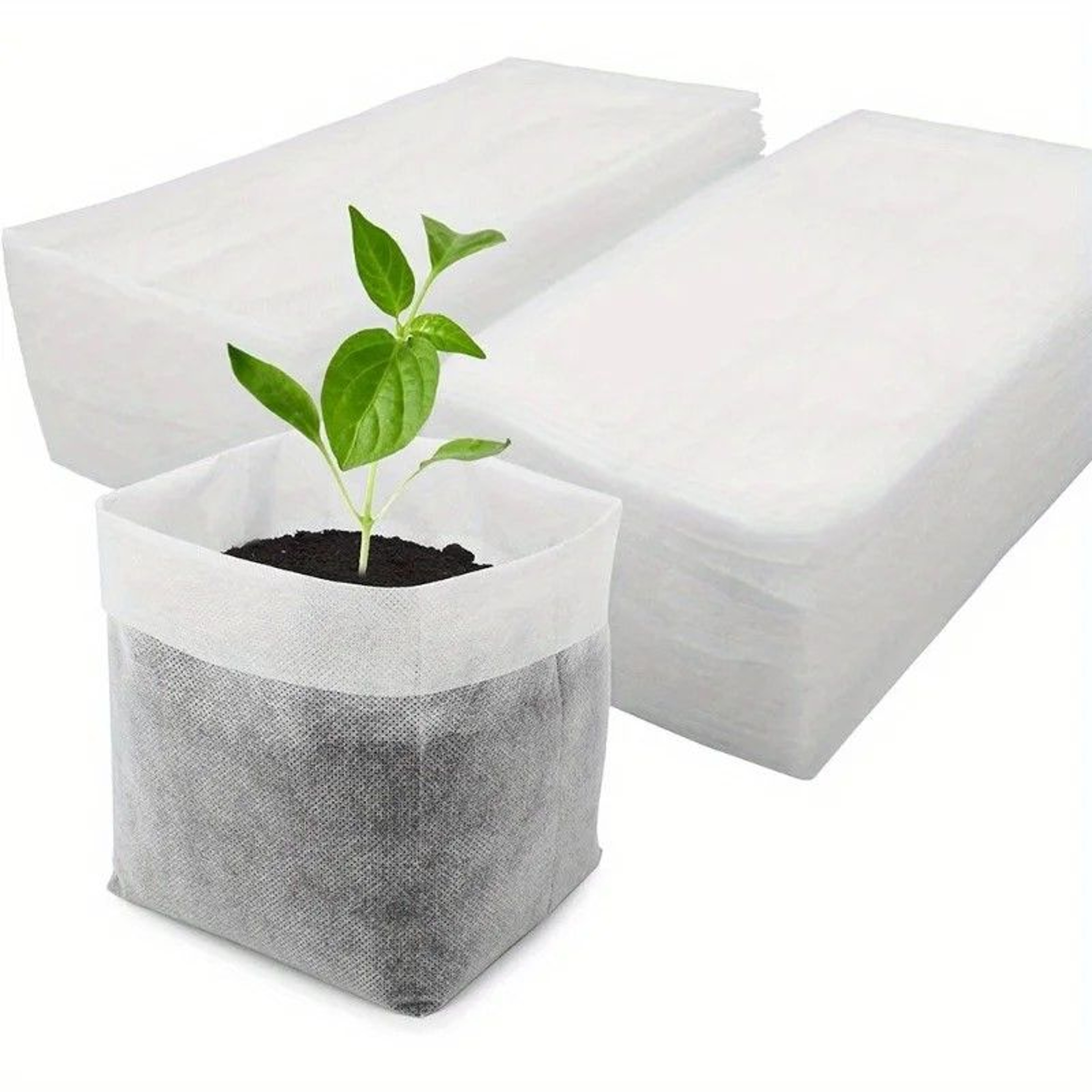 EcoGrow 8x10 Cm Biodegradable Nursery Bags  100 Pack Seed Starter Fabric Pots 0