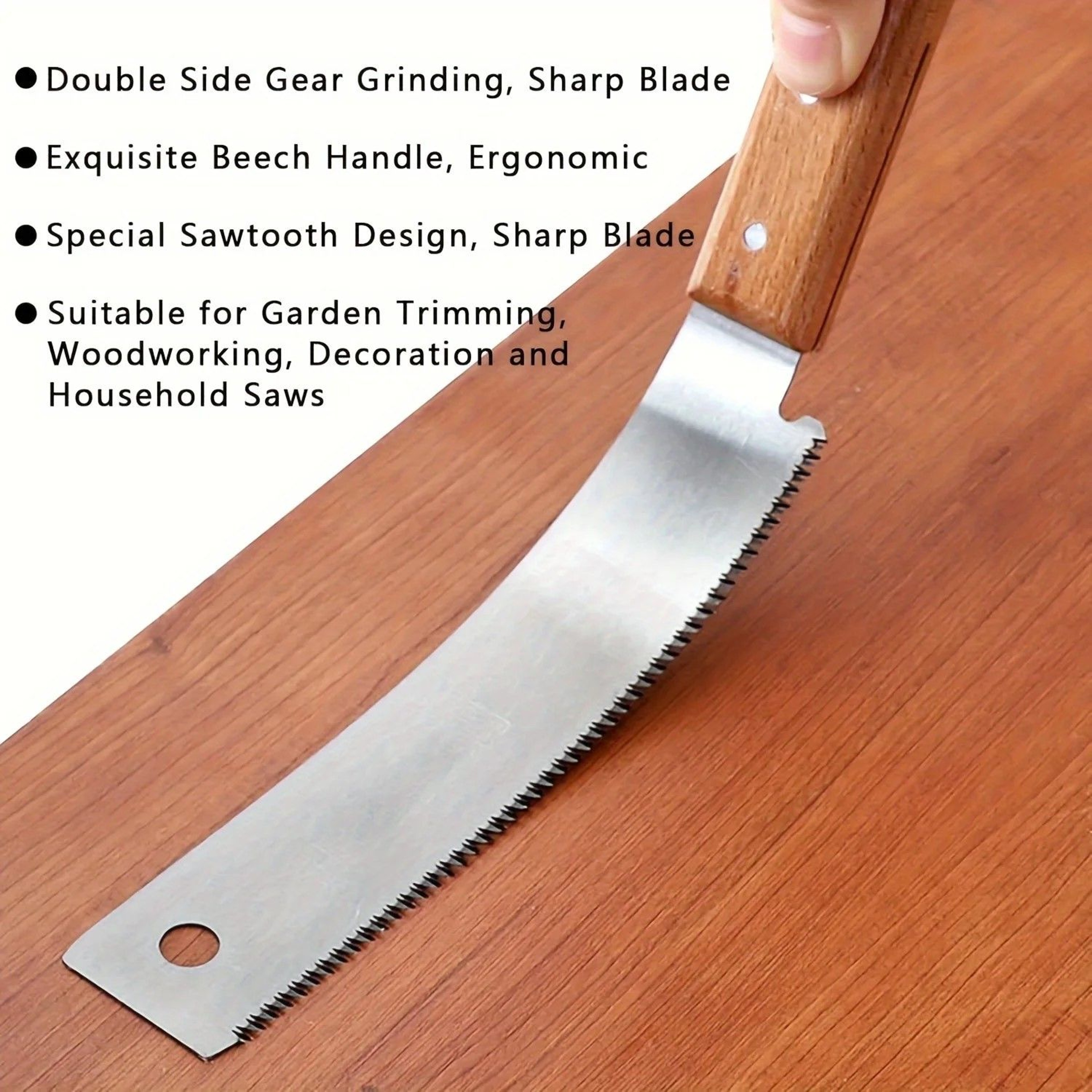 PrecisionTrim 12 Inch FlushCut Pull Saw With Wooden Straight Handle 6