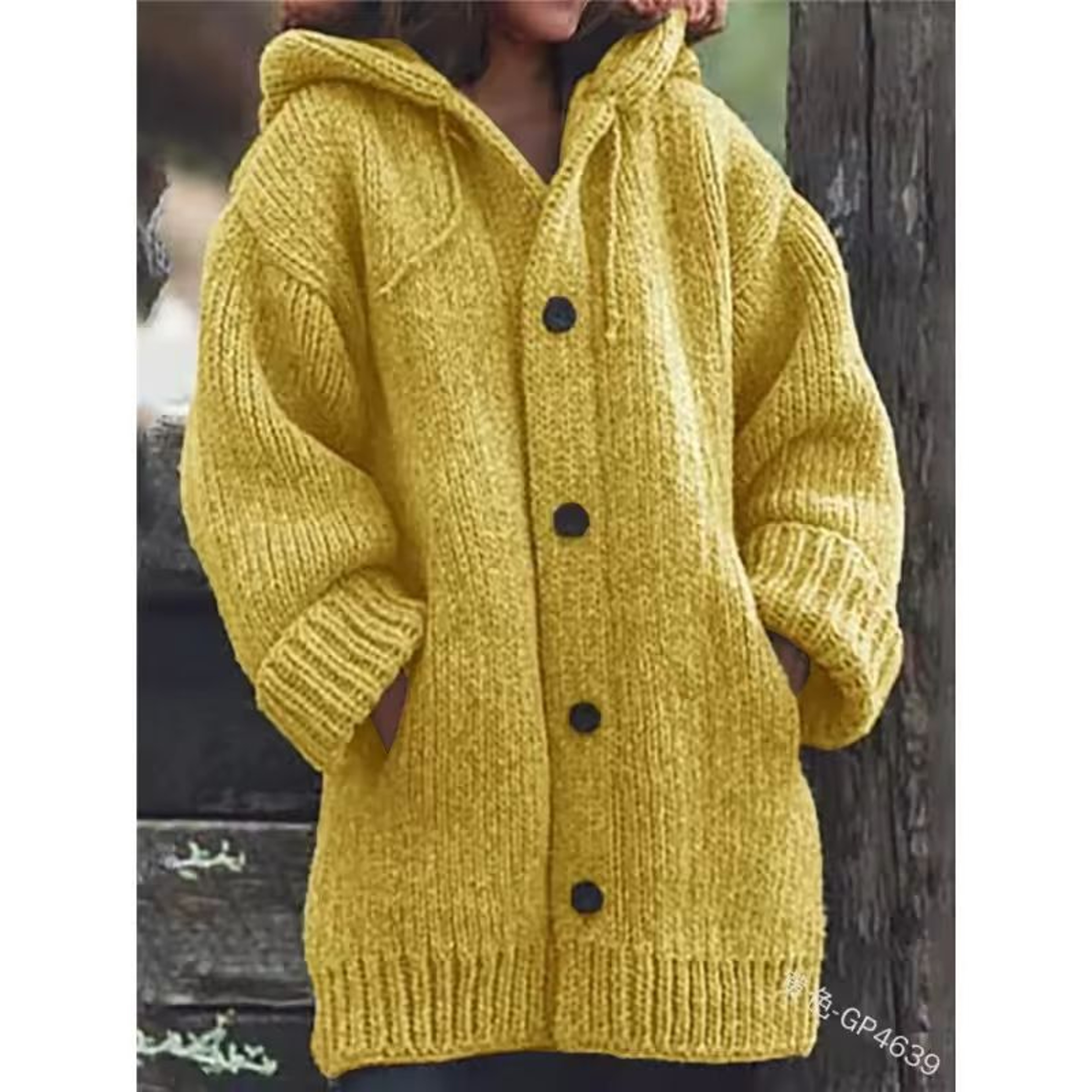 Warm Luxe Womens Chunky Knit ButtonDown Cardigan Coat With Pockets 9