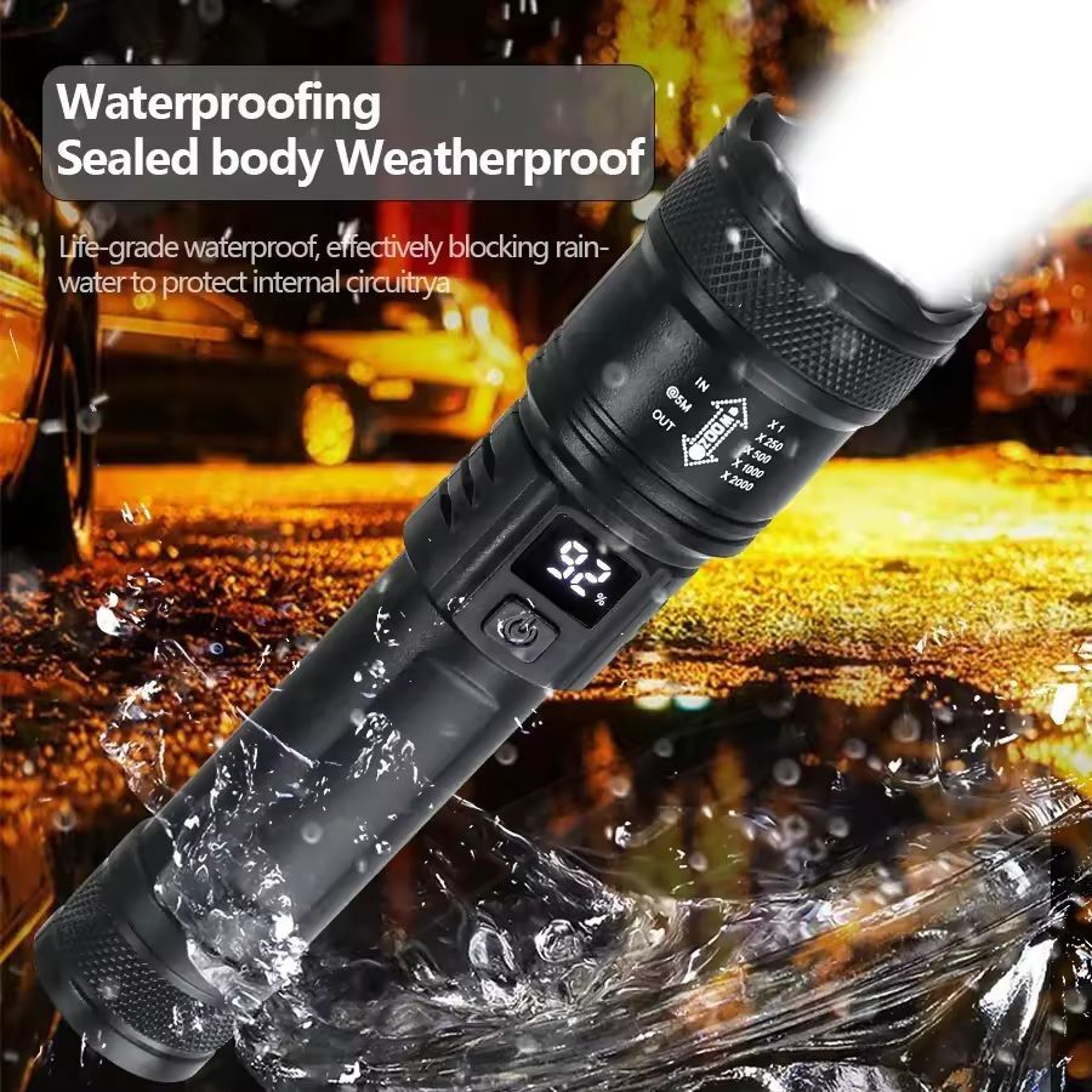 UltraBright 9900LM USB Rechargeable LED Flashlight  Telescopic Zoom Torch For Outdoor Camping 0