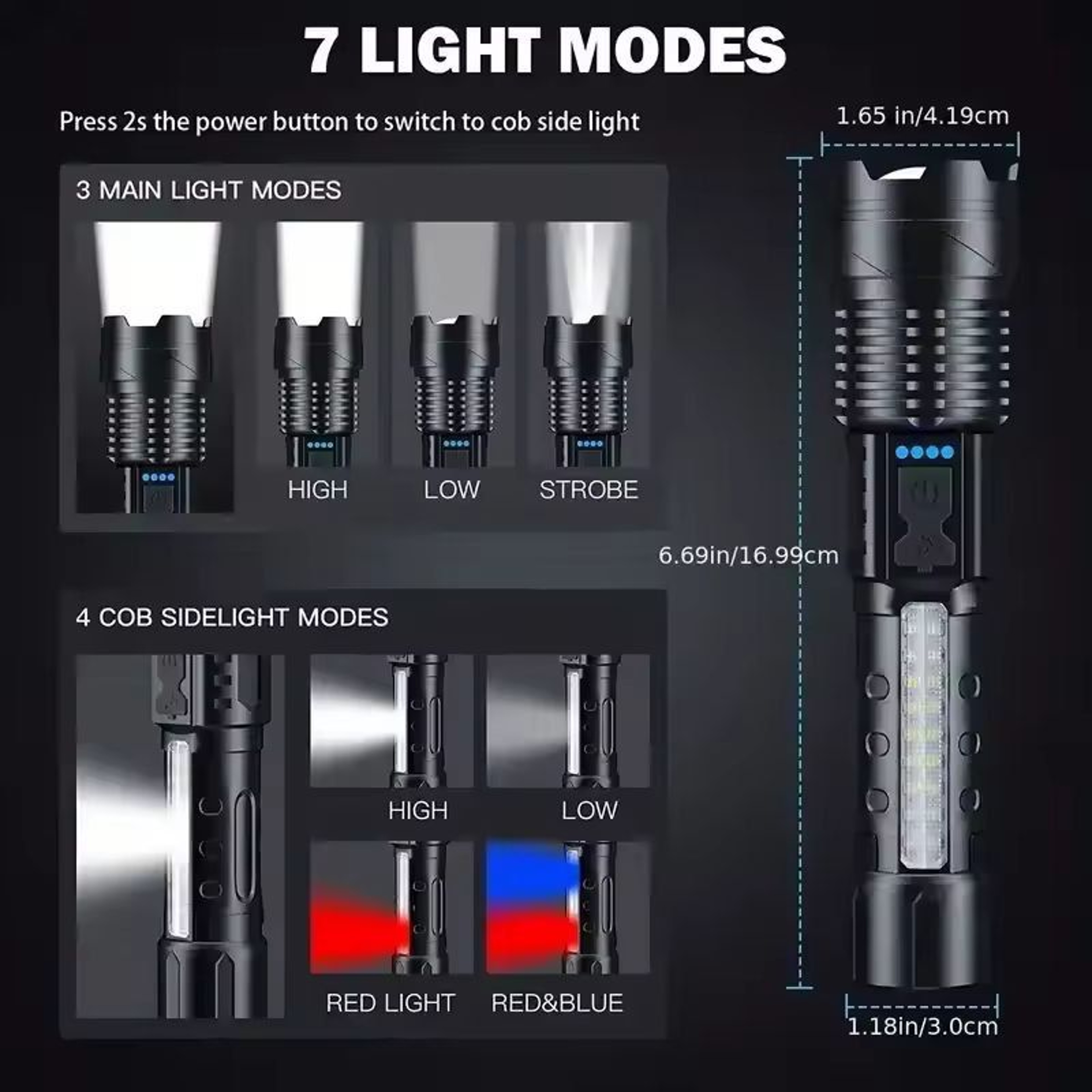 UltraBeam 2000M Rechargeable Tactical Flashlight  100000 LM Super Bright Zoom Torch 0