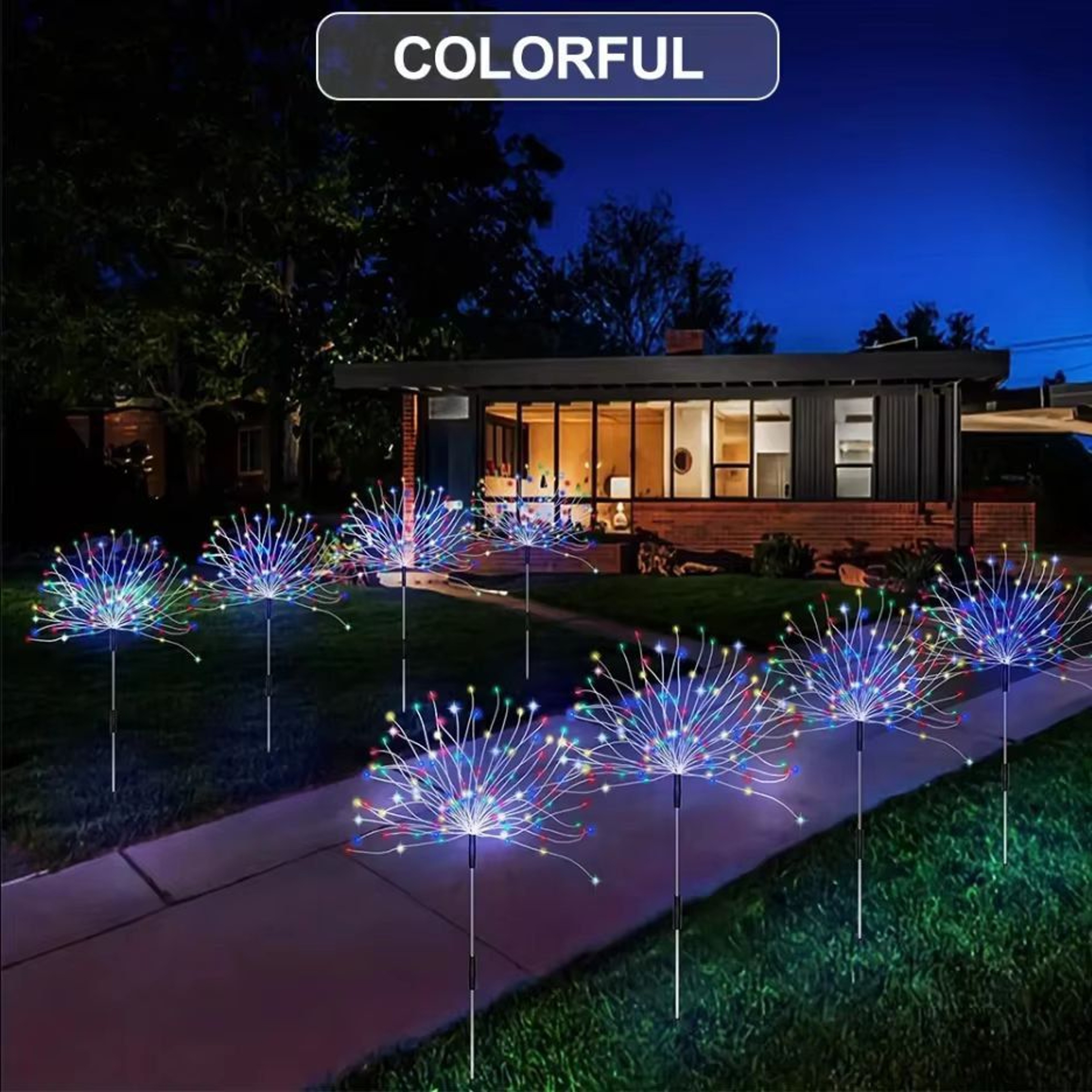 Radiant Dandelion Solar Garden Globe  8Mode Outdoor LED Landscape Light 3