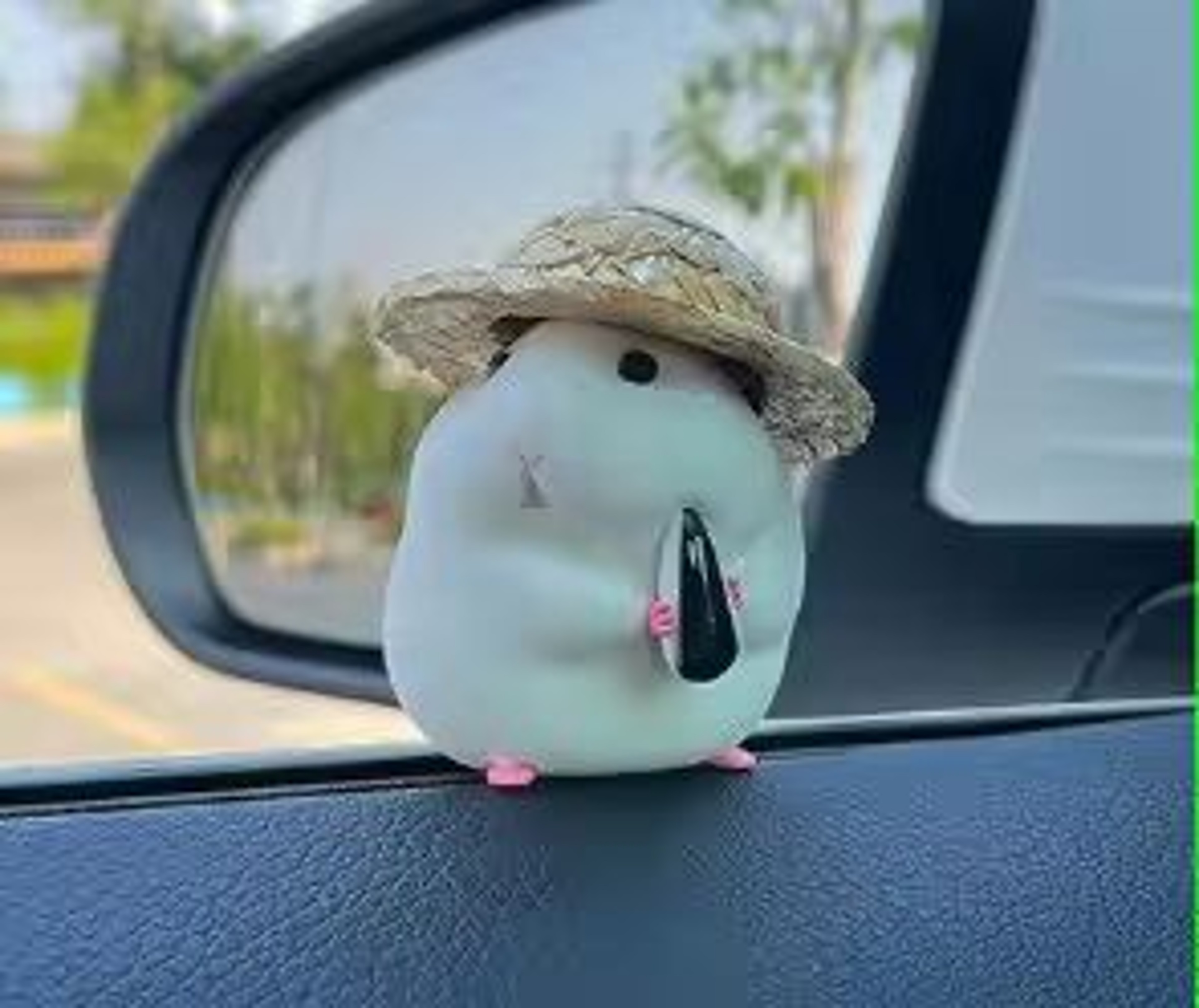 Hammy StrawHat Dashboard Buddy  Adorable Hamster Car Ornament For Your Ride 3