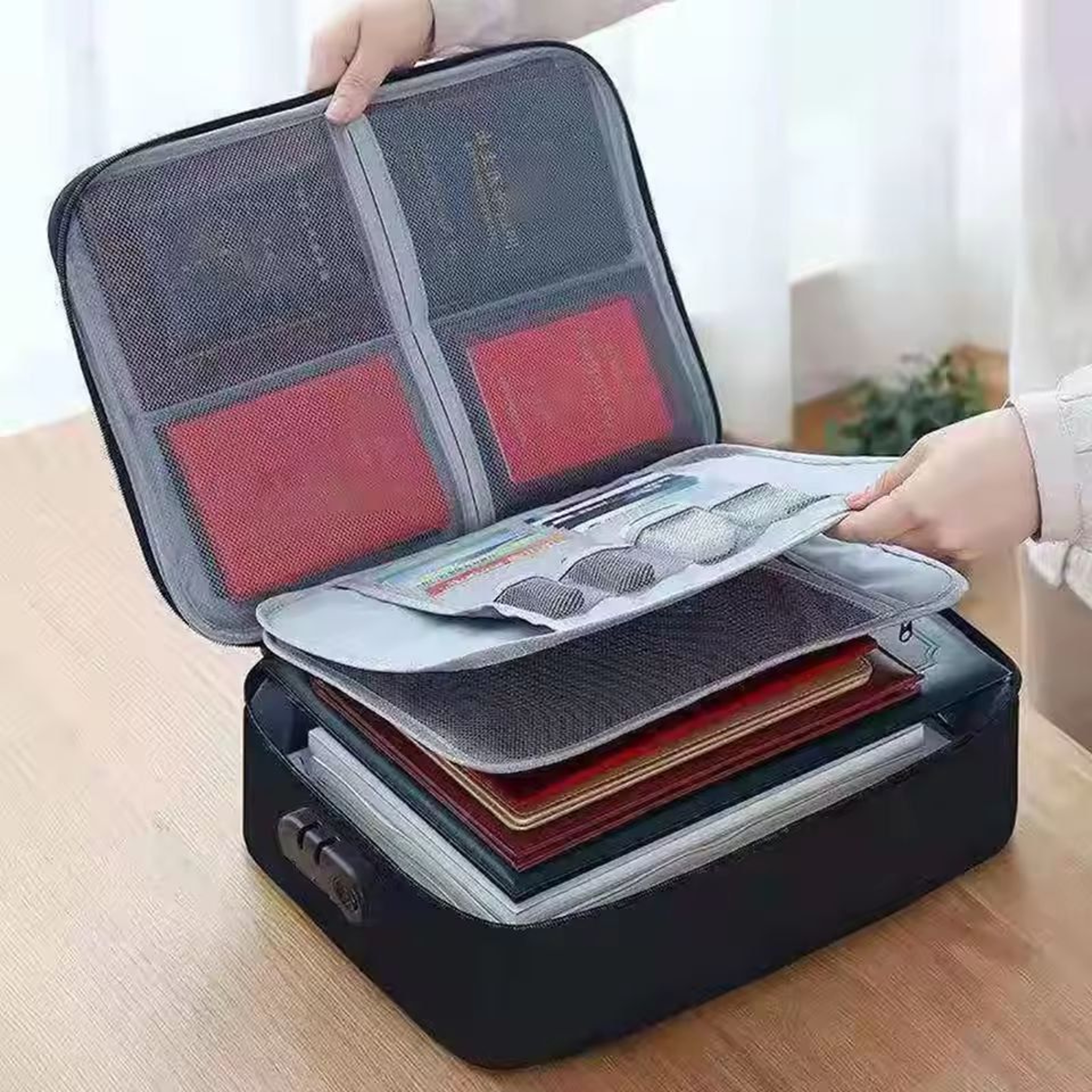 Smart Layer 3Tier Document Organizer Briefcase  Secure MultiLayer File Bag For Documents  Travel 3
