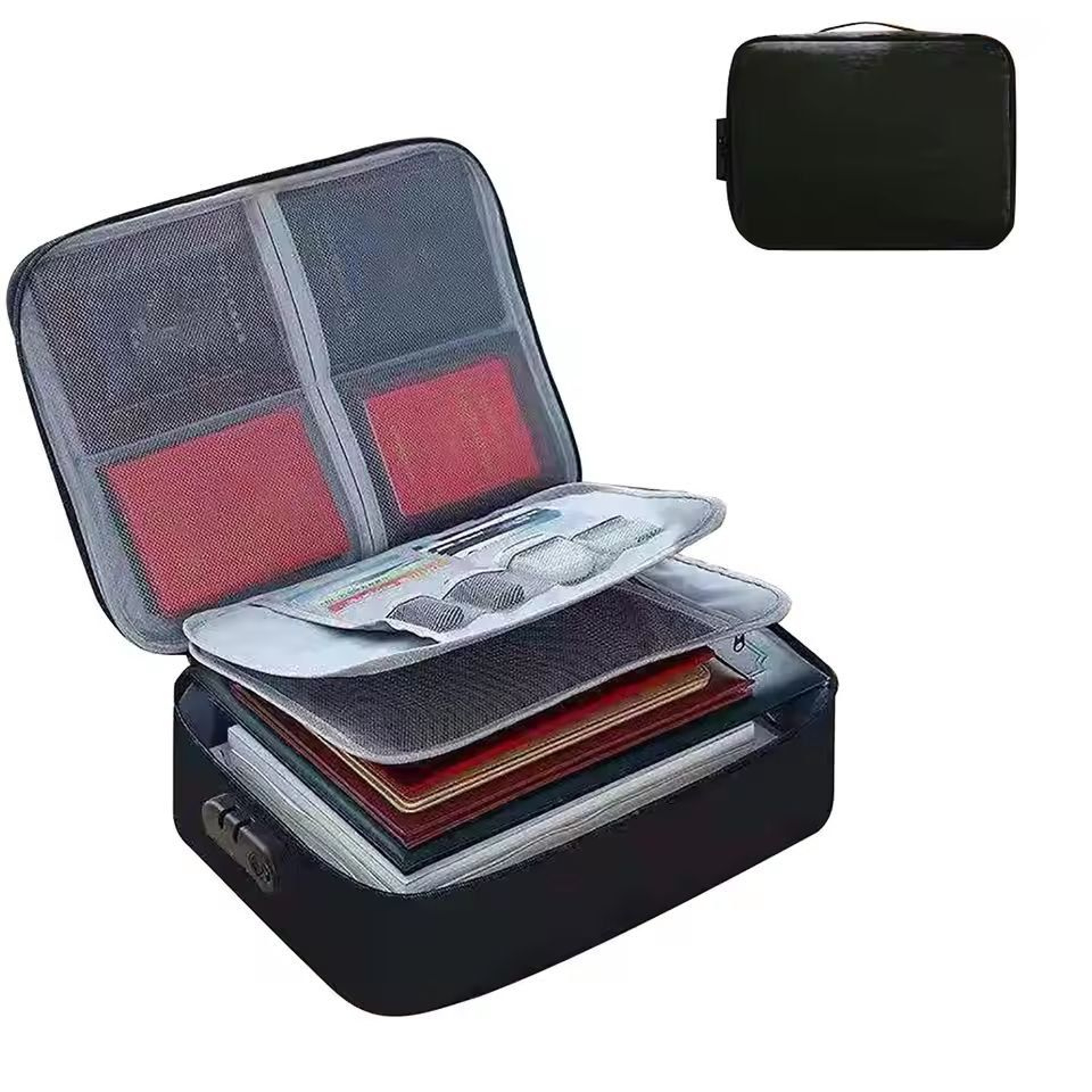 Smart Layer 3Tier Document Organizer Briefcase  Secure MultiLayer File Bag For Documents  Travel 5