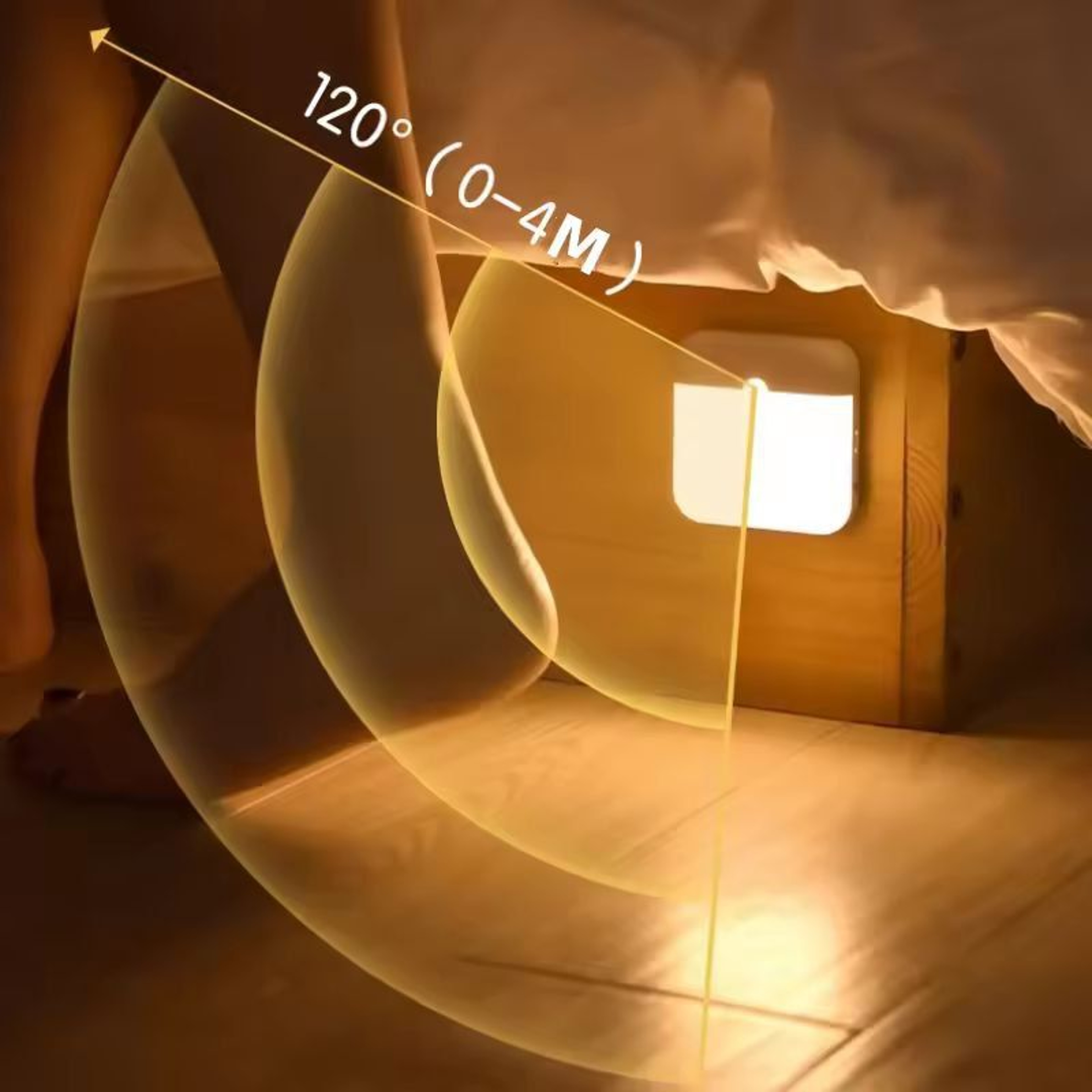 MotionDetect USB Rechargeable Motion Sensor LED Square Lamp For Kitchens Bedrooms  Stairways 9