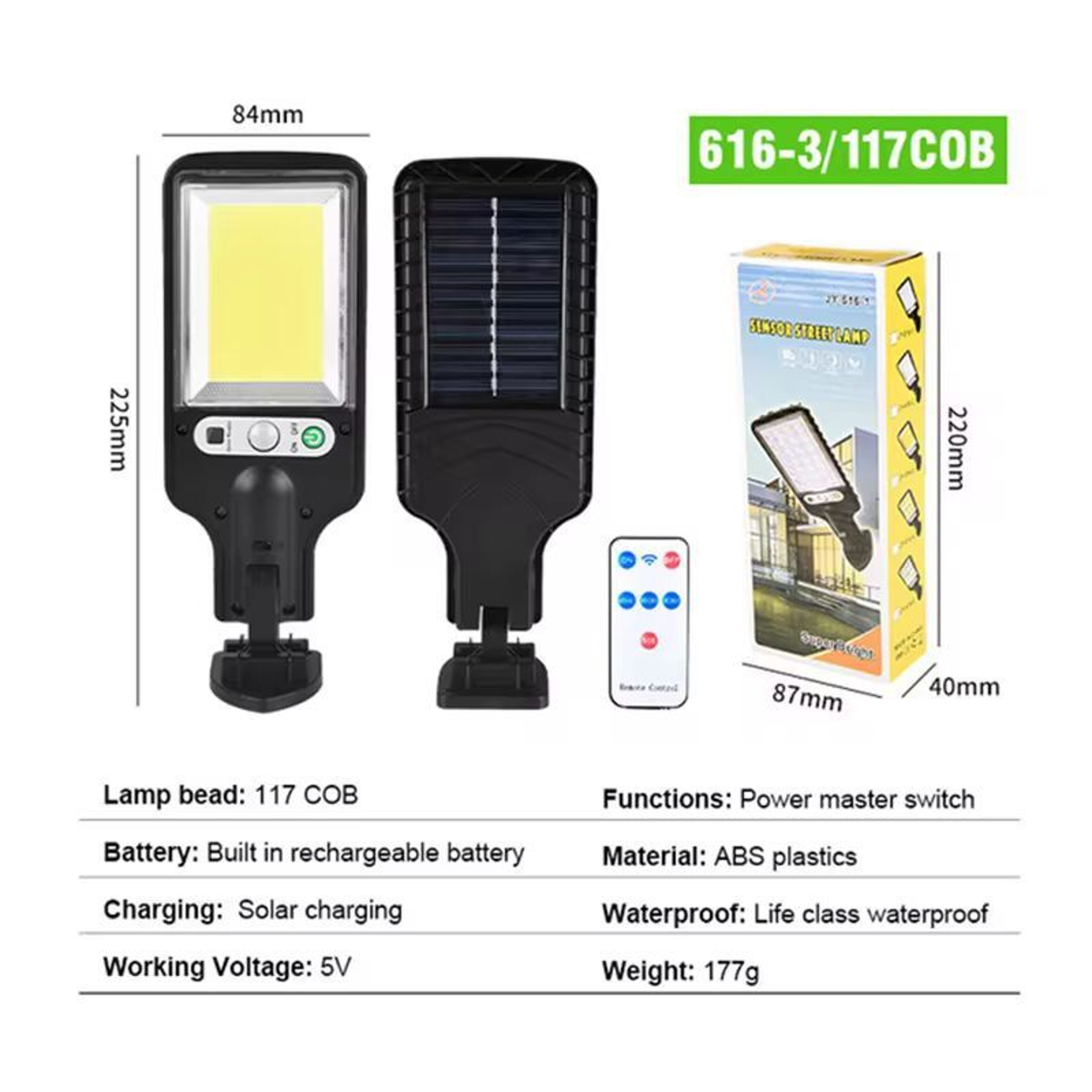 SolarPro Outdoor MotionSensor LED Street Light  Waterproof Solar Street Light With 3 Lighting Modes 10