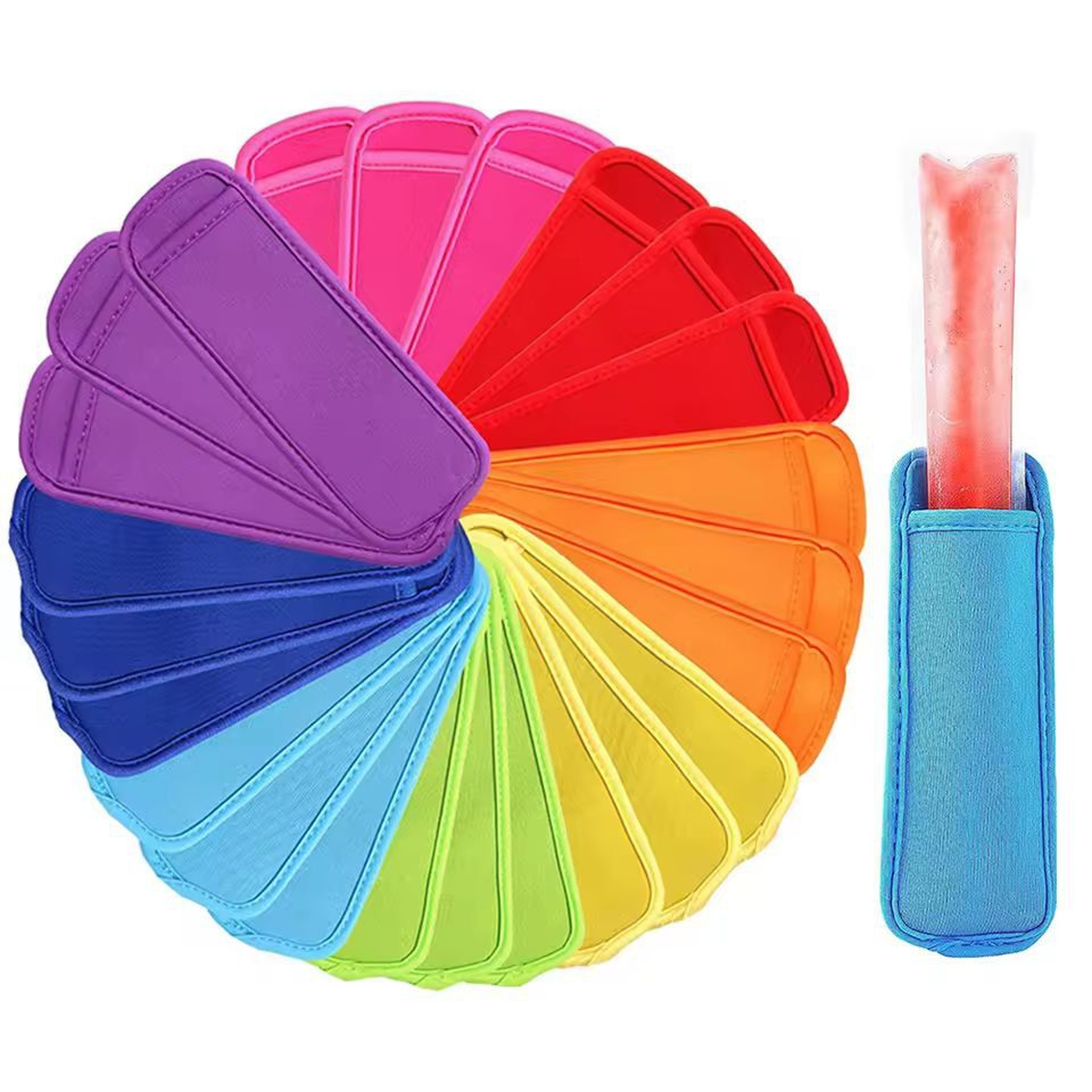 Reusable Ice Pop Sleeves  Insulated Freezer Pop Holders For NoMess NoFreeze Snacking 0