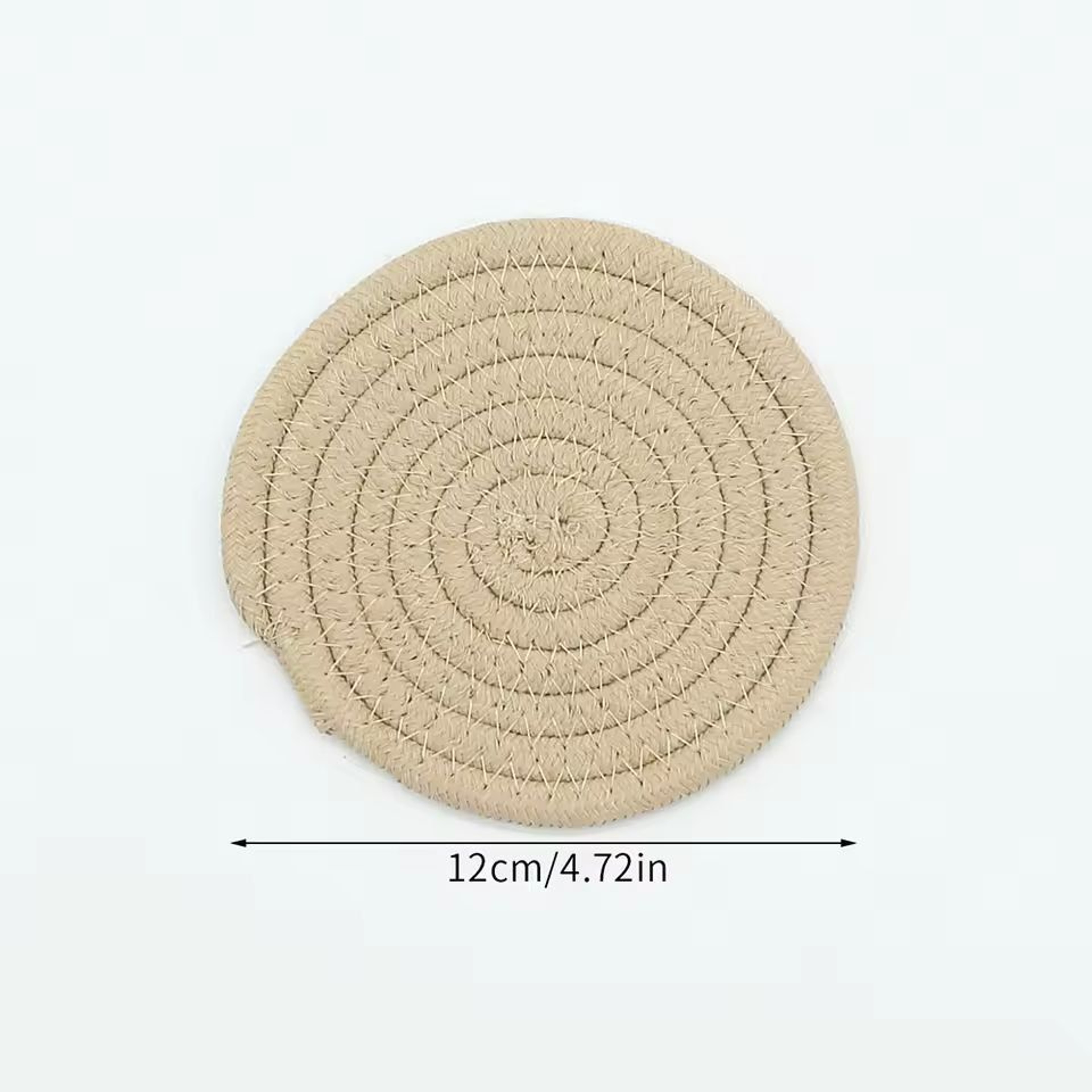 SilkWeave Round Cotton Cup Mat  12 Cm Stylish Tabletop Coaster  HeatProtection Pot Holder 20
