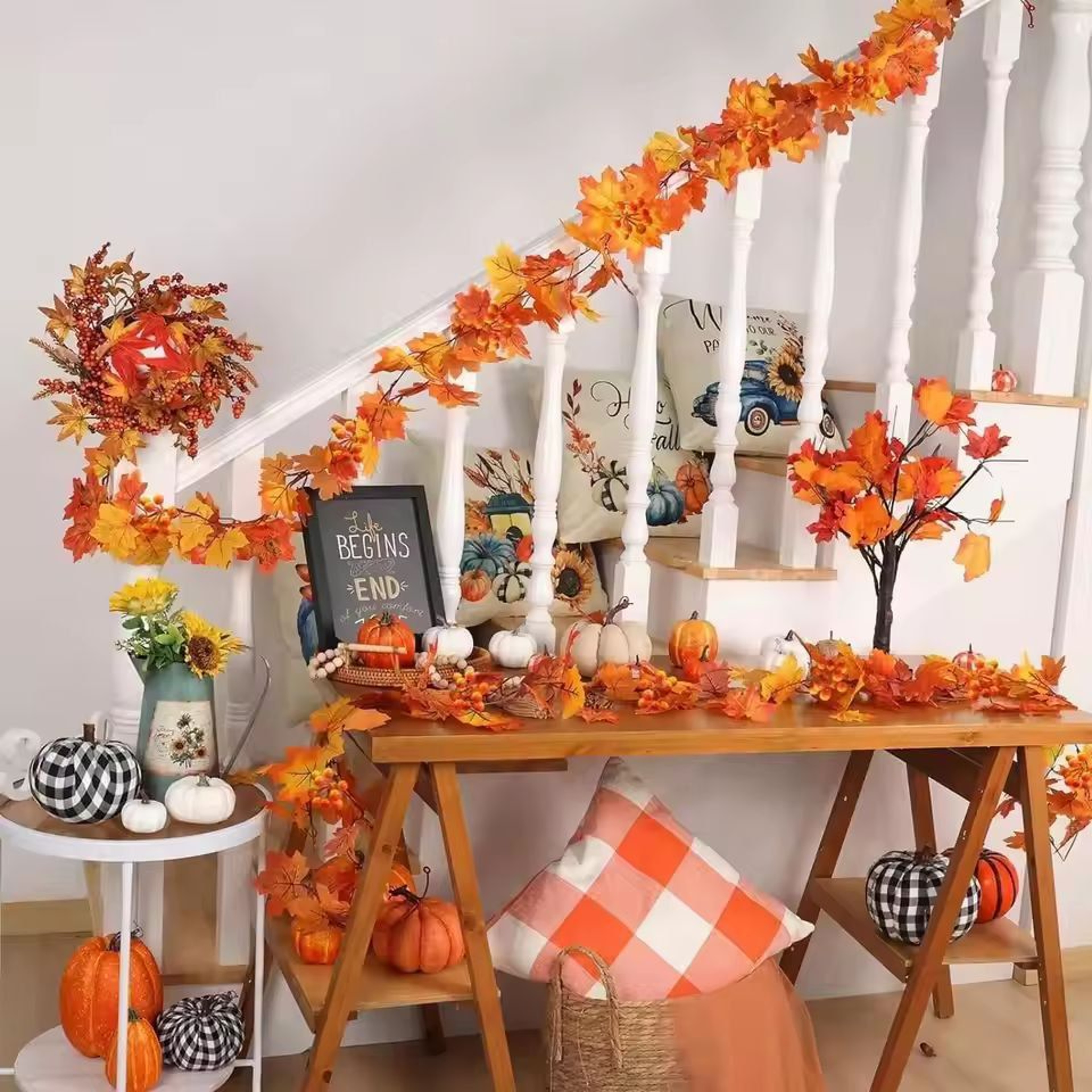 Harvest Glow Maple  Fruit Vine Garland 4