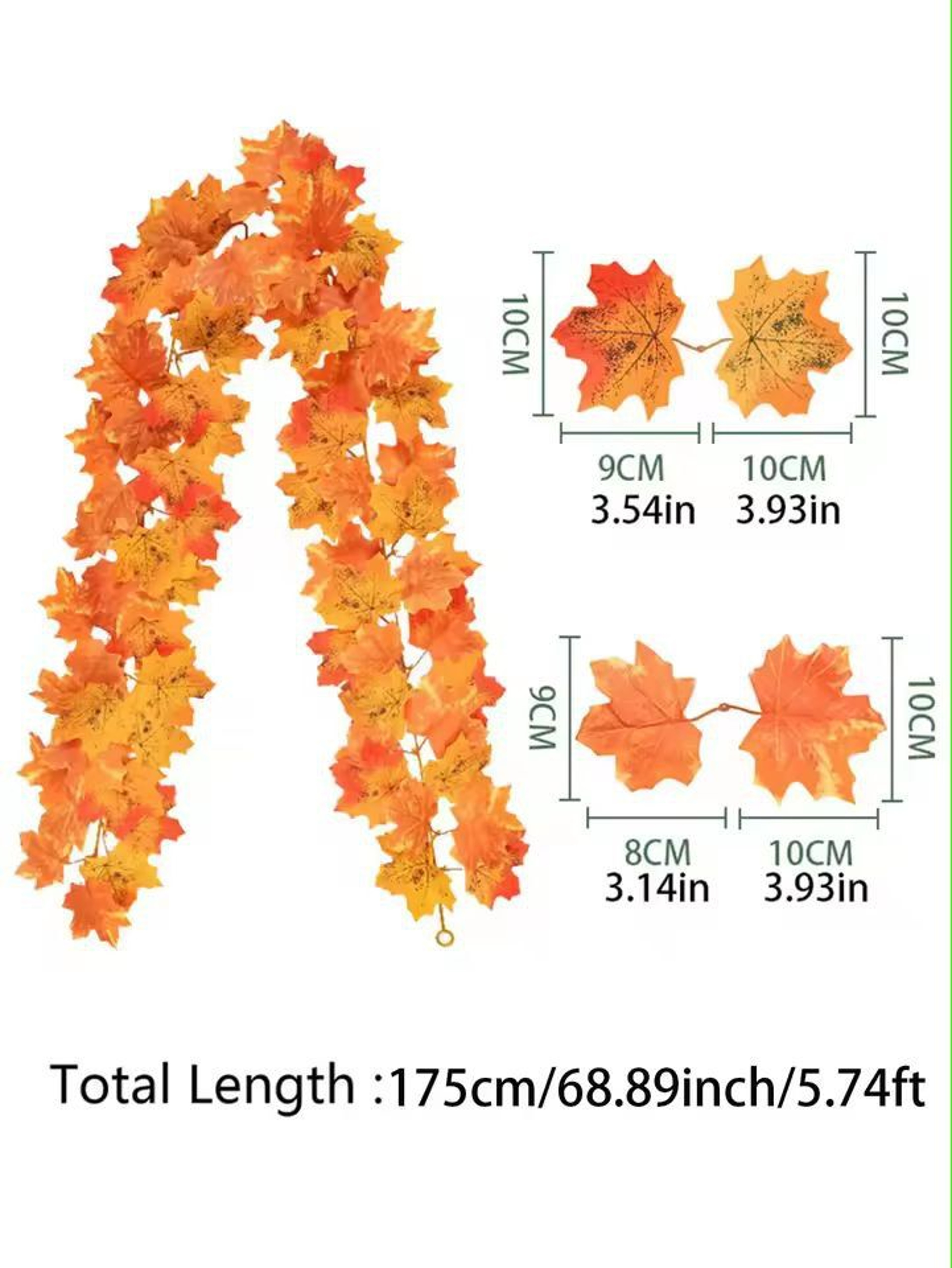 Harvest Glow Maple  Fruit Vine Garland 6