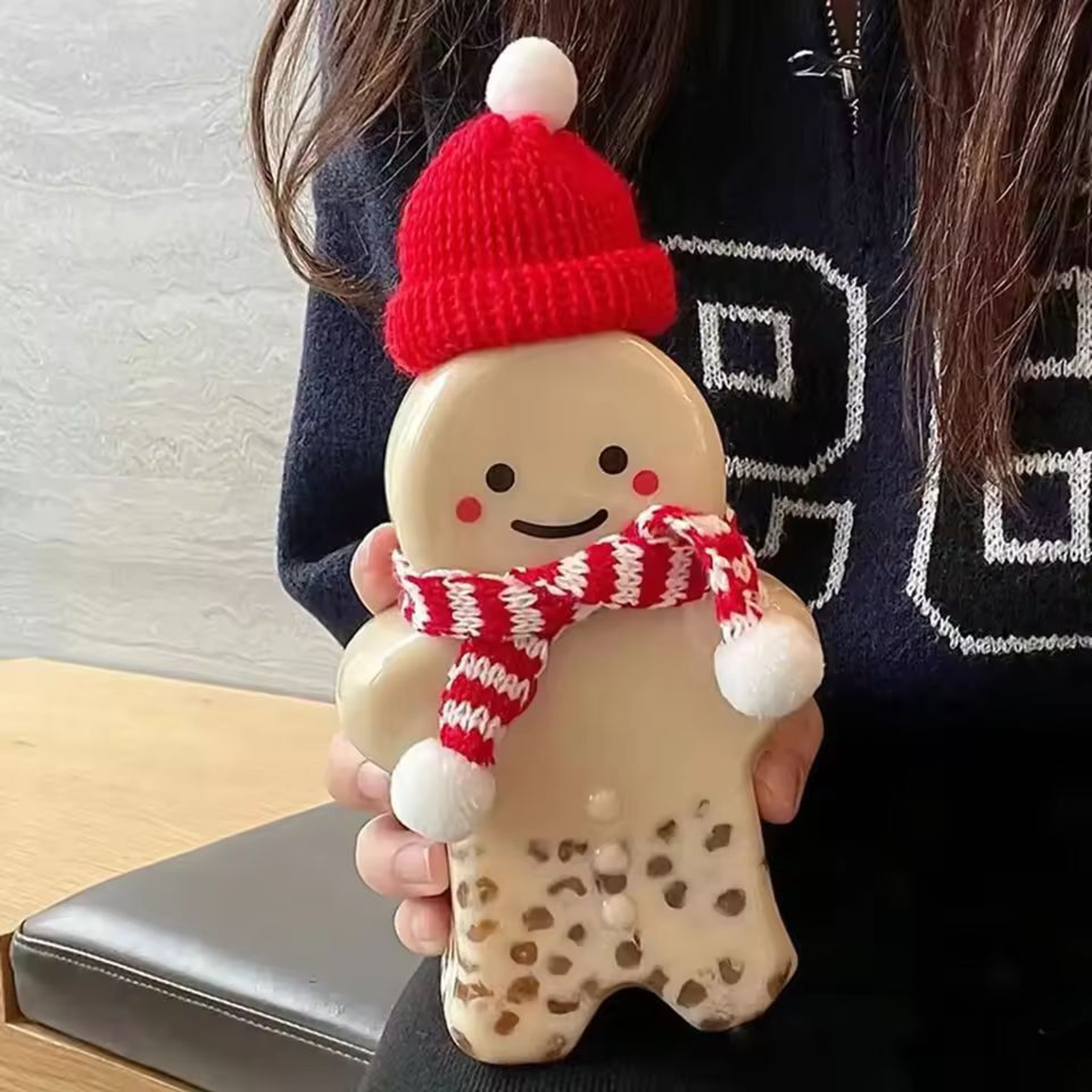 GingerbreadMan Christmas Portable Shaker Bottle  5Pack Festive Reusable Drink Bottles 2