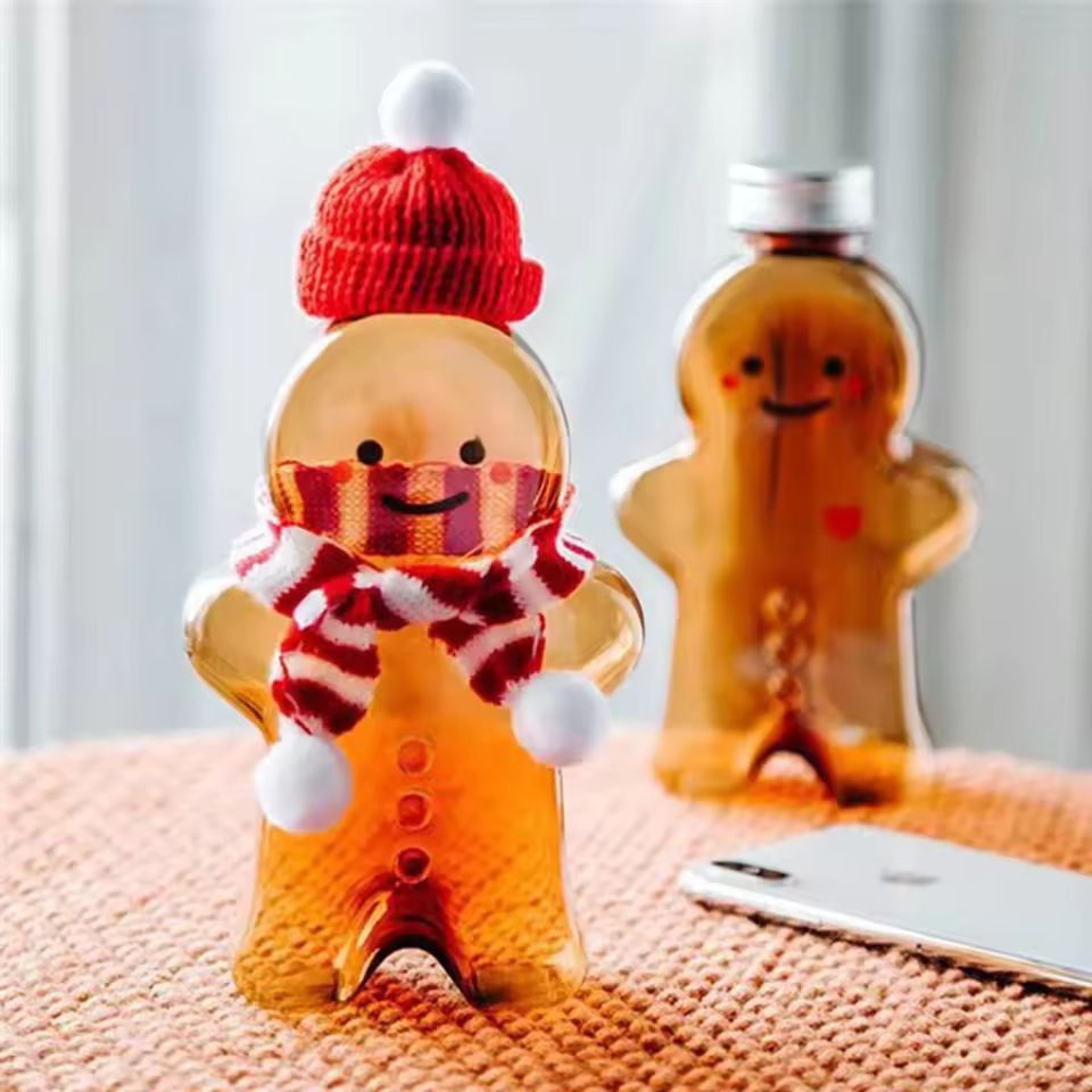 GingerbreadMan Christmas Portable Shaker Bottle  5Pack Festive Reusable Drink Bottles 3