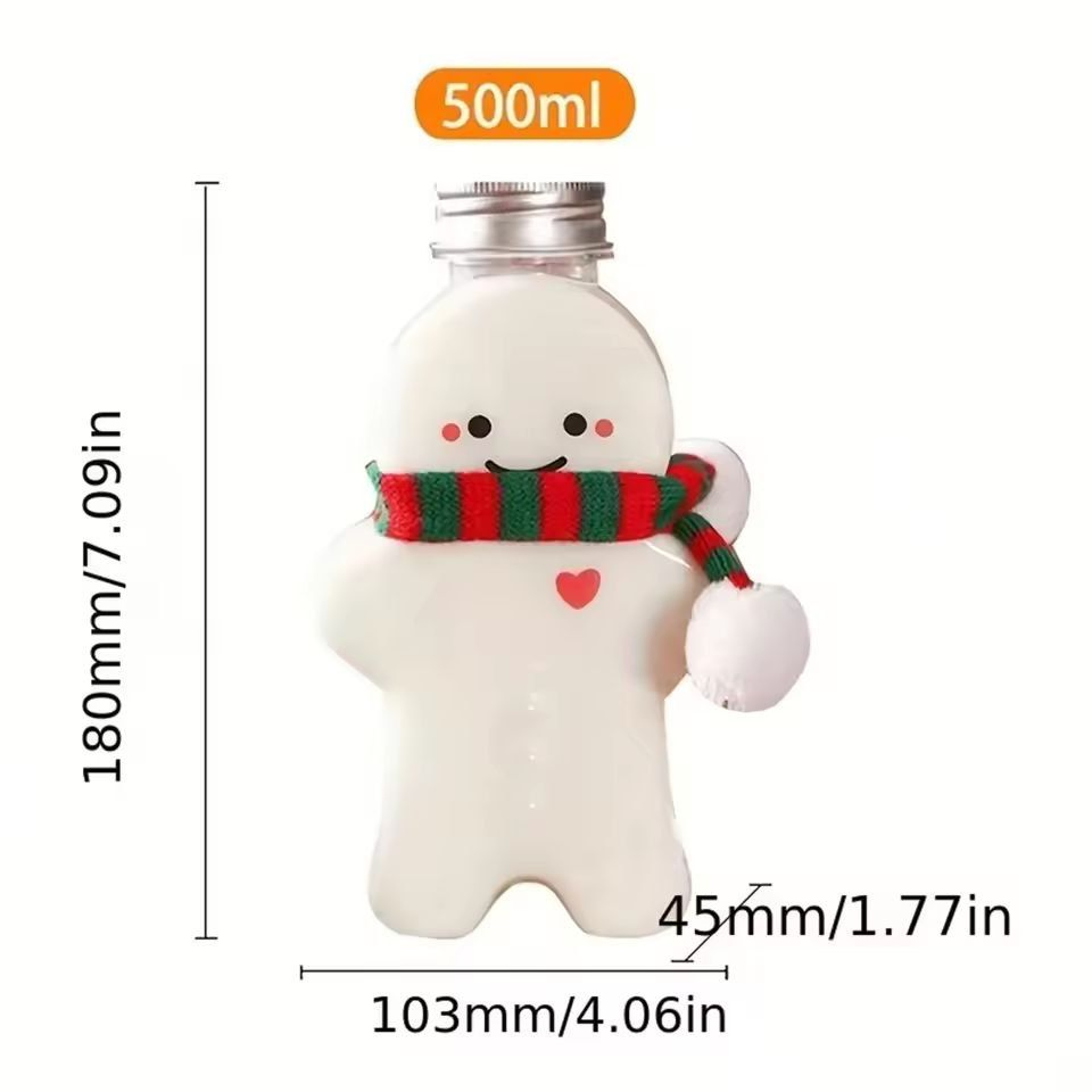 GingerbreadMan Christmas Portable Shaker Bottle  5Pack Festive Reusable Drink Bottles 4