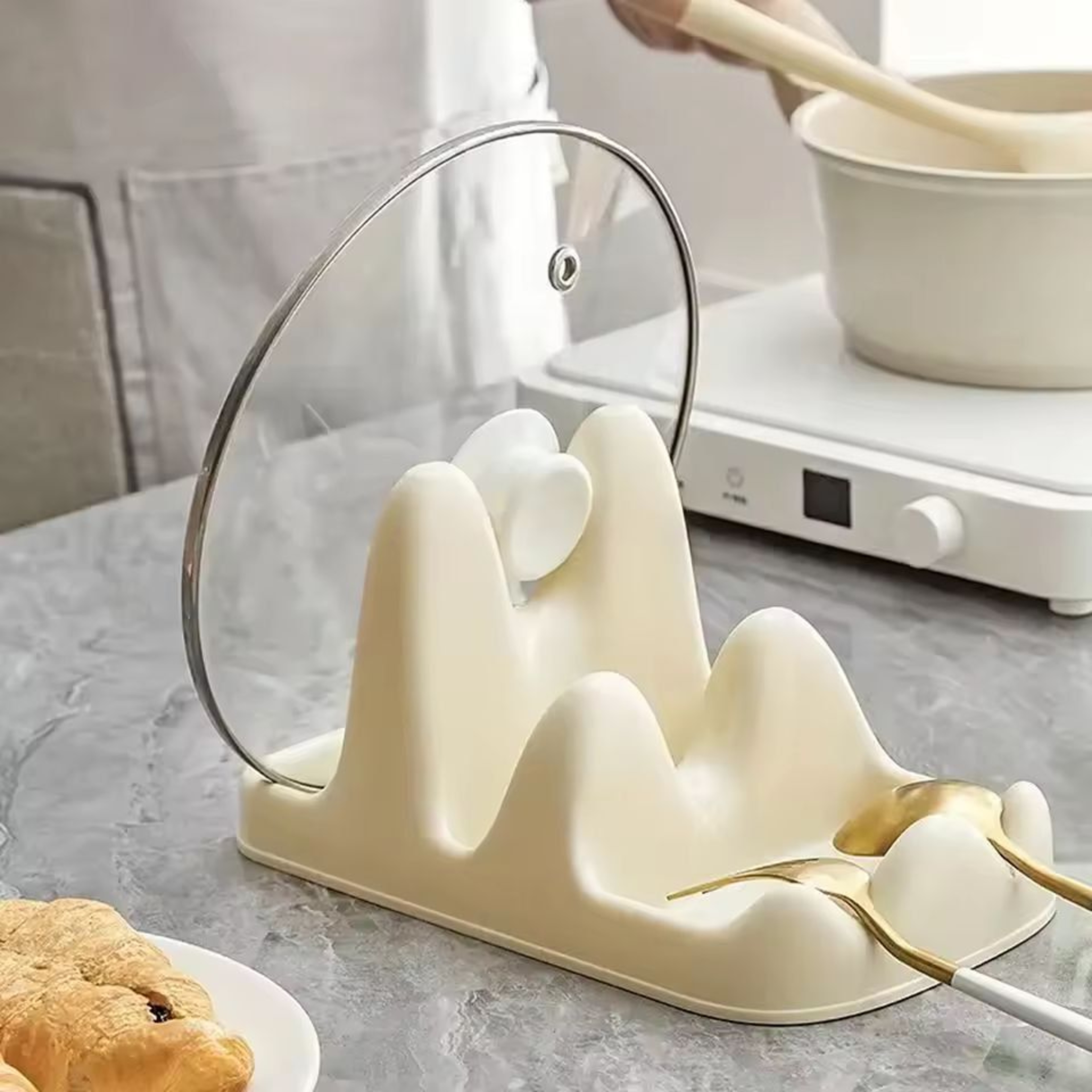 Compact Kitchen Lid  Utensil Organizer Rack 0