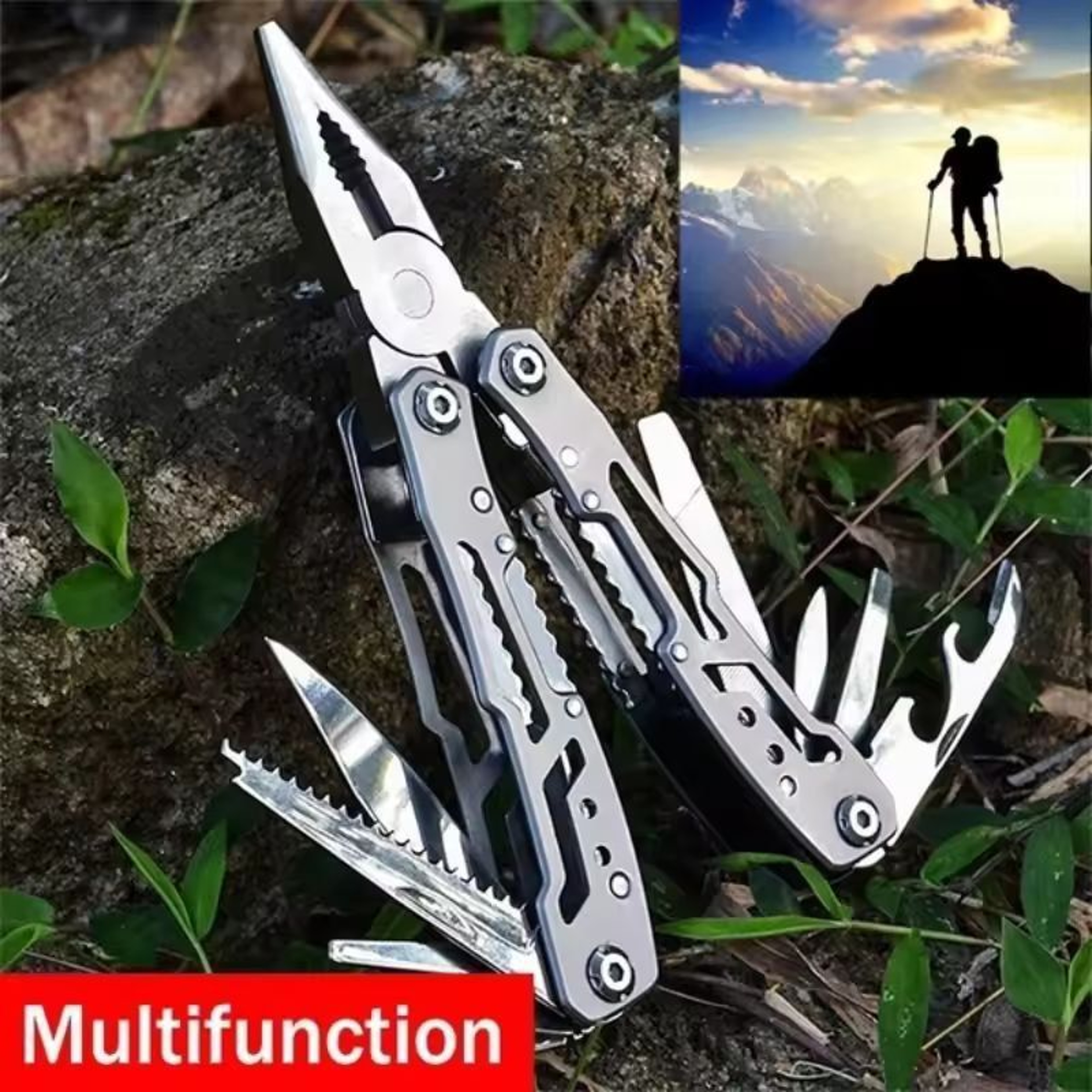AllPurpose 15in1 Folding Survival MultiTool  Compact Pliers Knife  Outdoor Gear 0