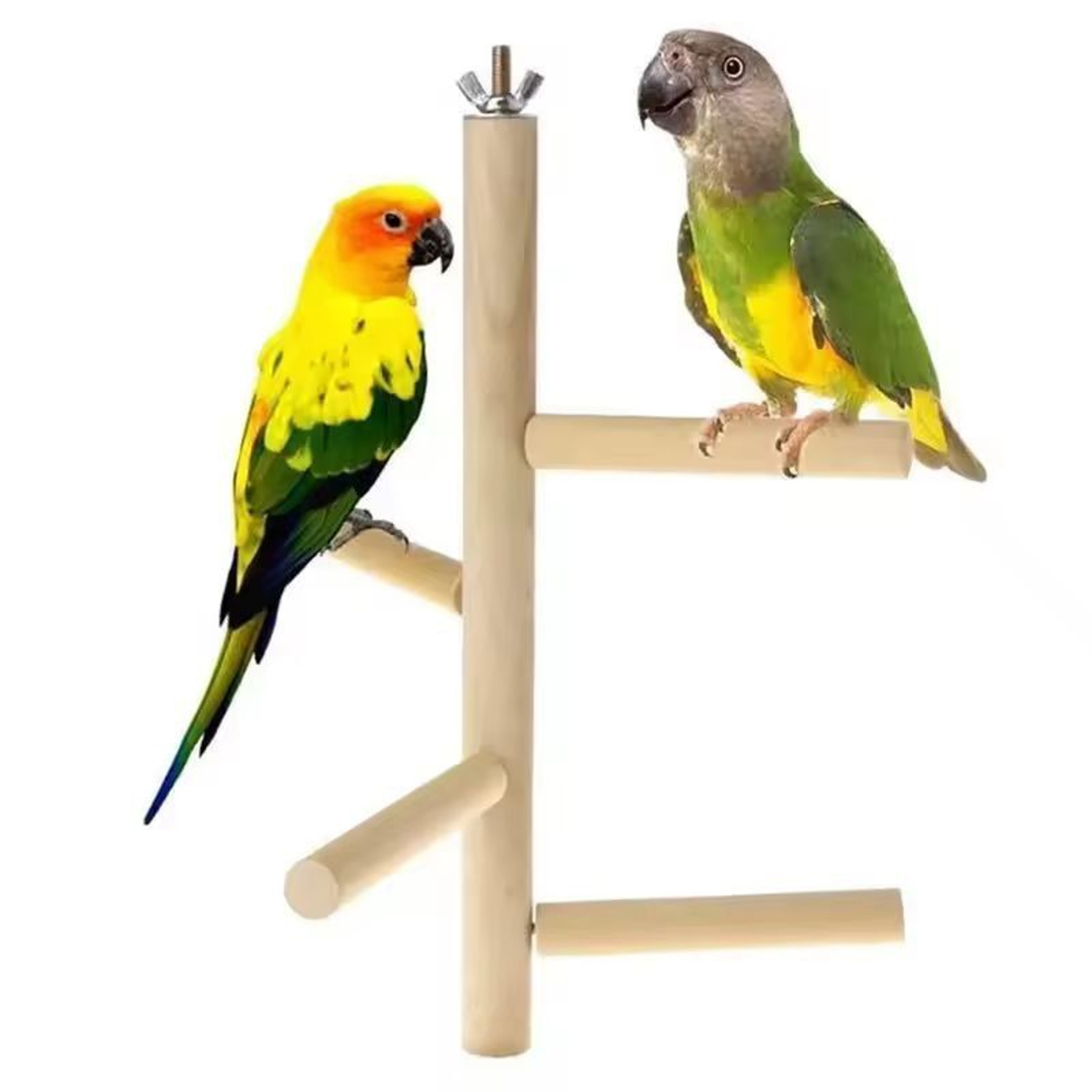 Natural Wood 4Layer Bird Ladder  Swing  Cage Toy For Parakeets Budgies  Small Parrots 4