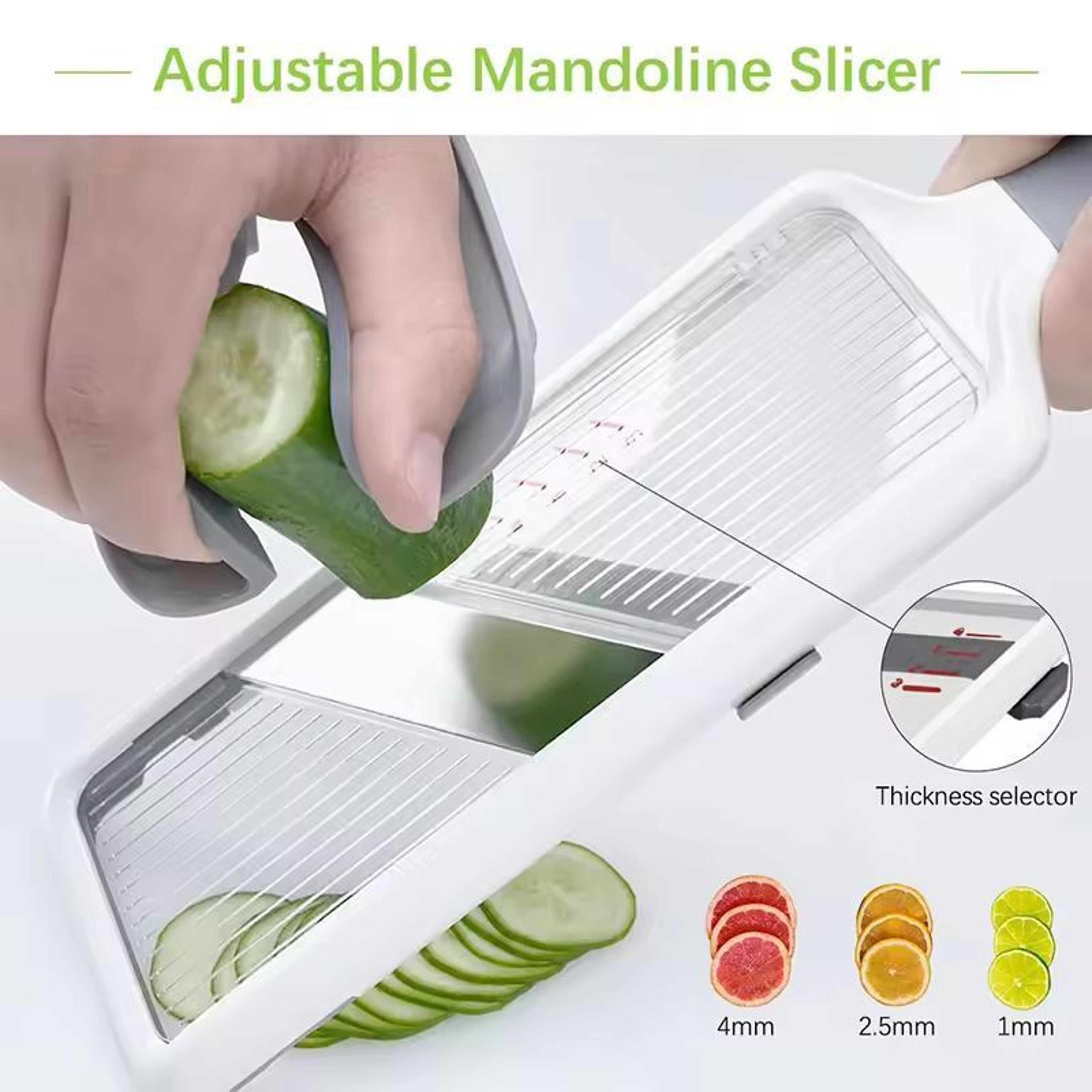 LMETJMA Adjustable Mandoline Vegetable Slicer  Cheese Grater 0