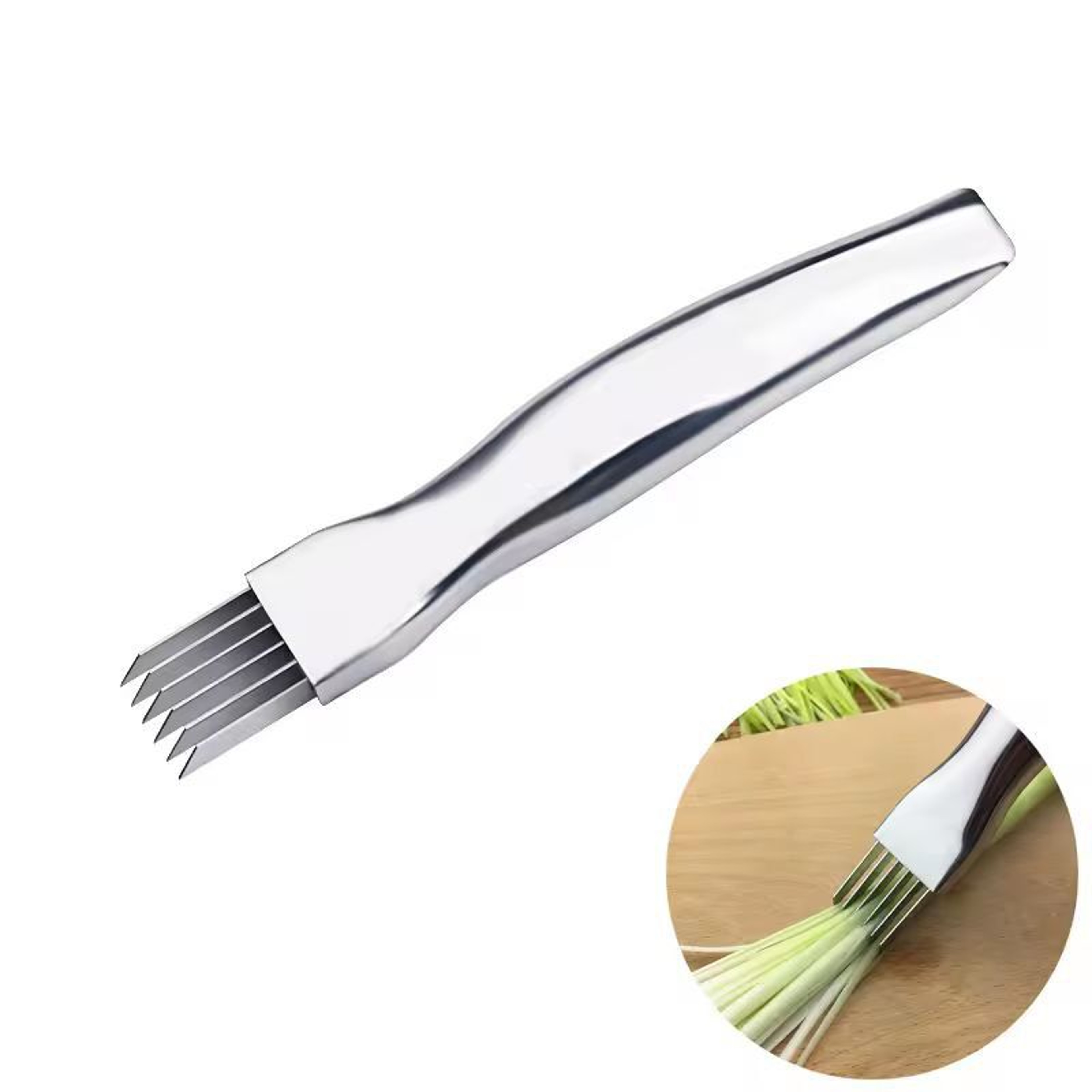 Stainless Steel MultiBlade Onion  Scallion Slicer  QuickCut Vegetable Chopper 0