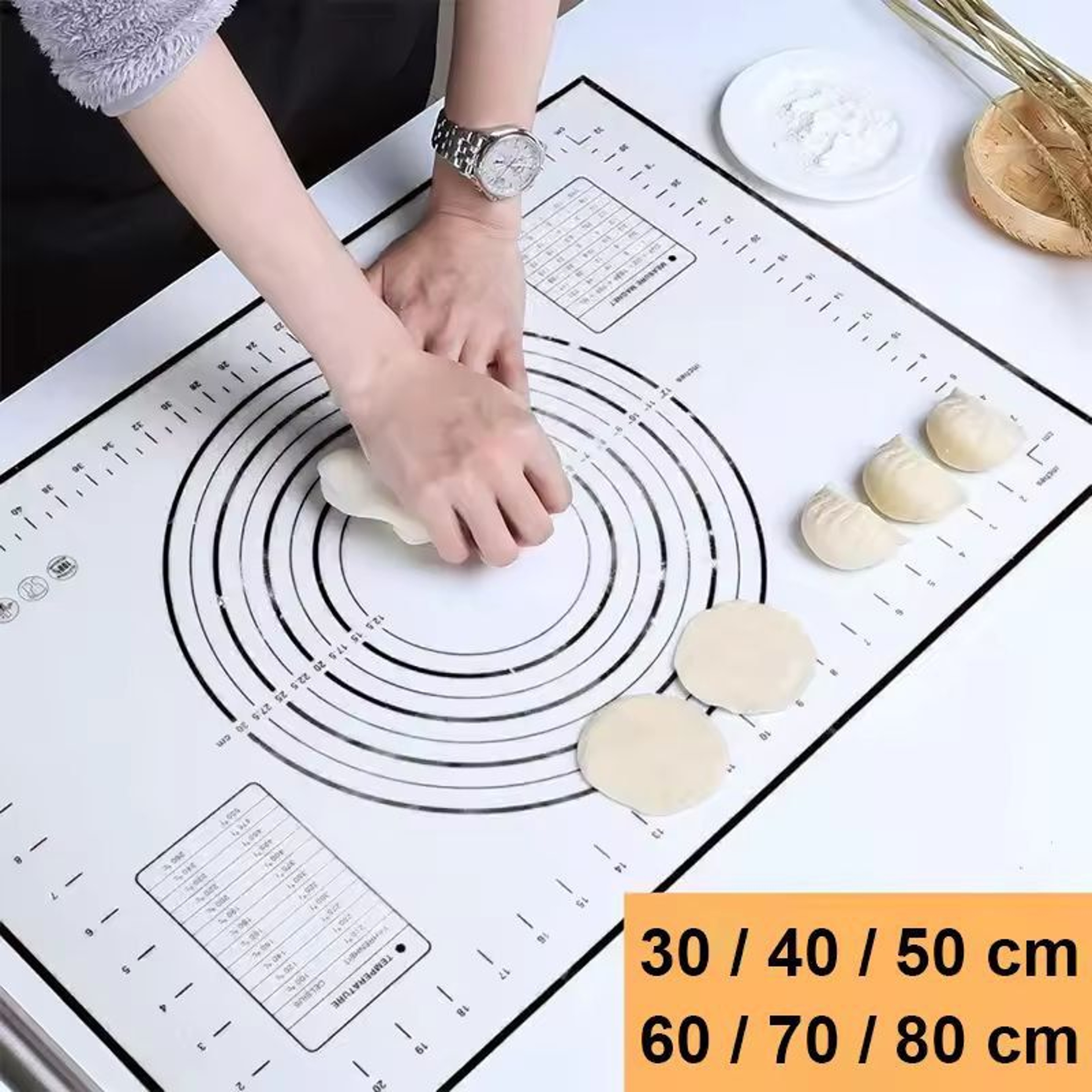 Premium Silicone Kneading  Rolling Dough Mat  Large NonStick Pastry Surface With Measurement Guides 0