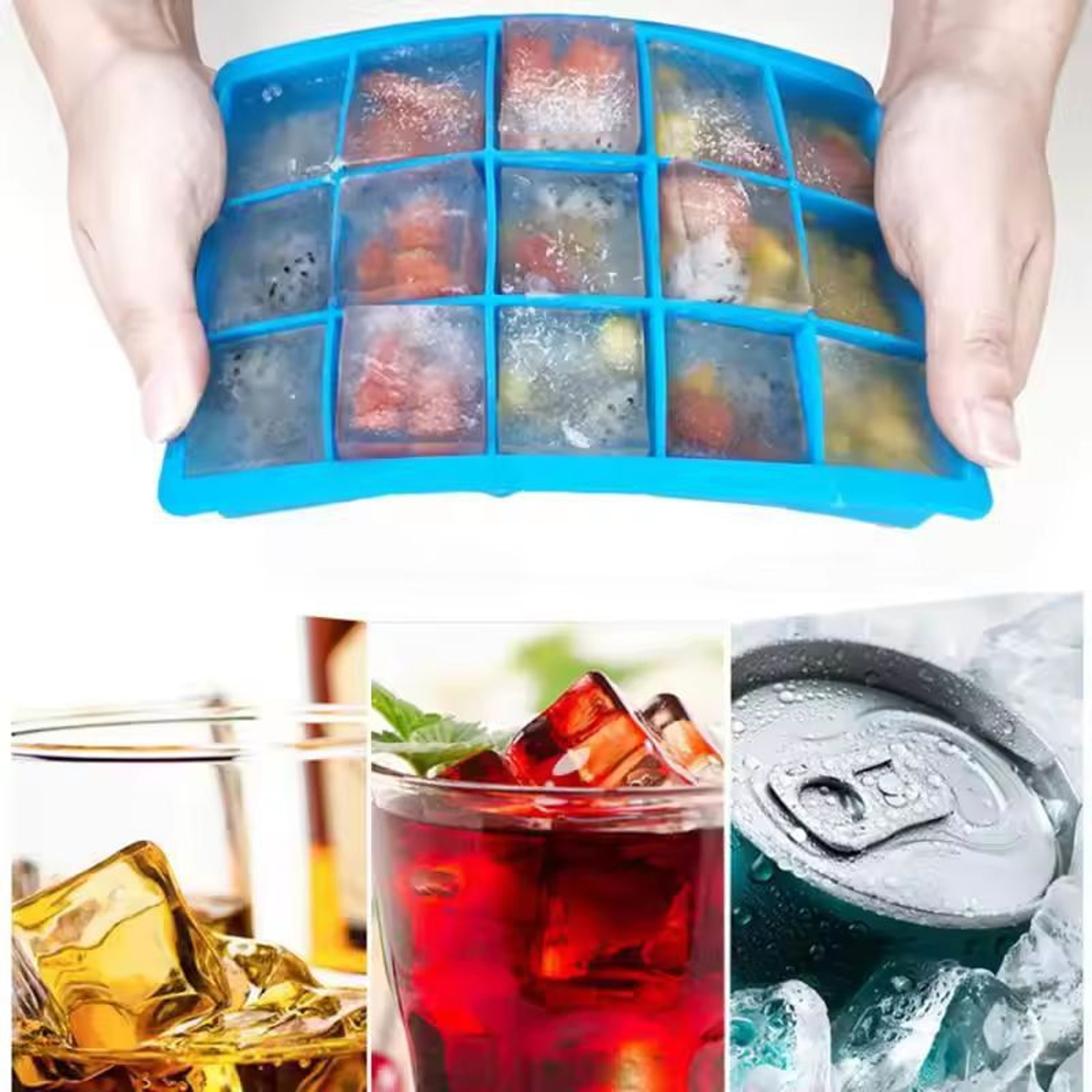 Venlohome Premium 24Cube Silicone Ice Tray With Lid  FoodSafe Ice  Drink Mold 0