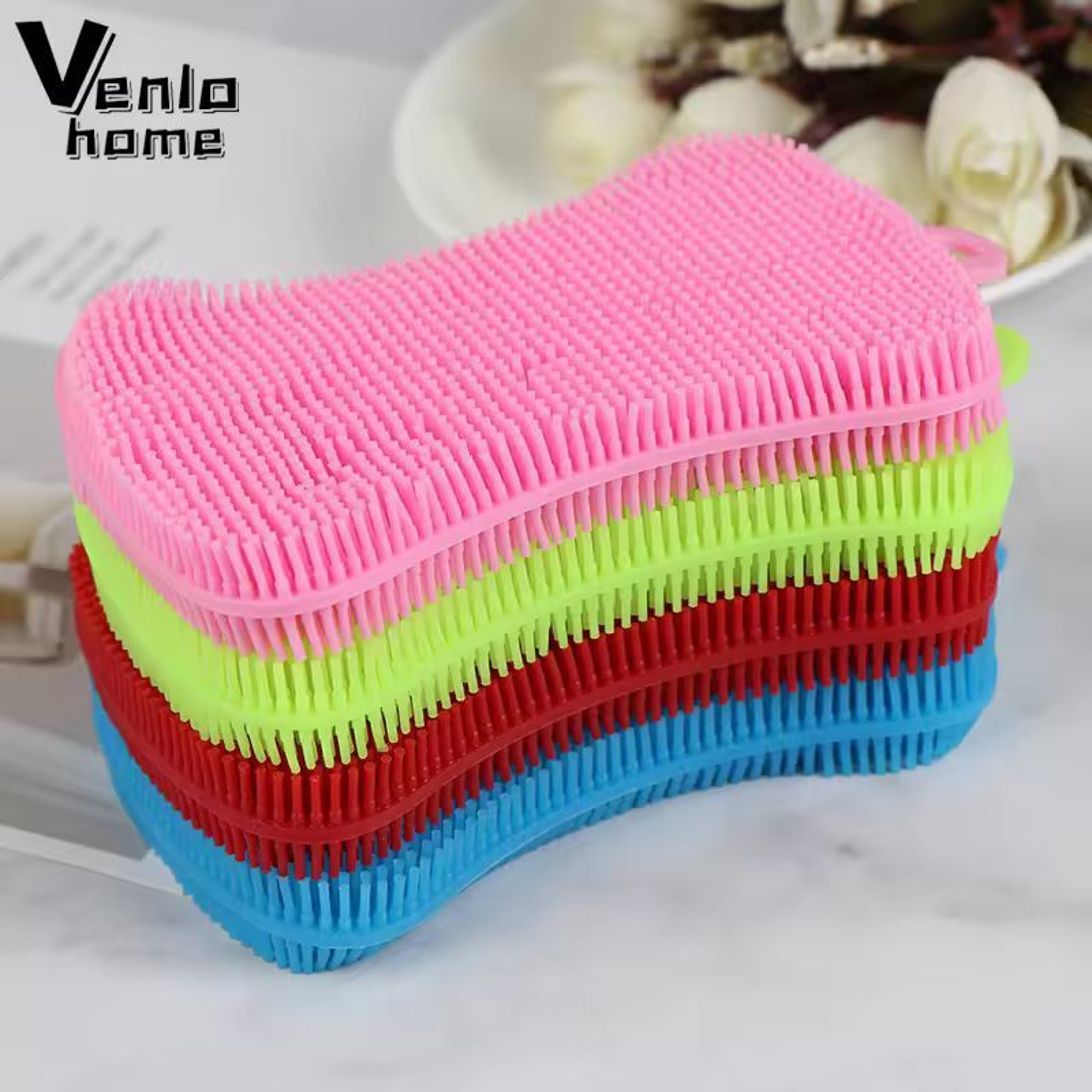 Silicone Kitchen Scrubber Brush  Gentle  Effective Pot Pan Cleaner 0