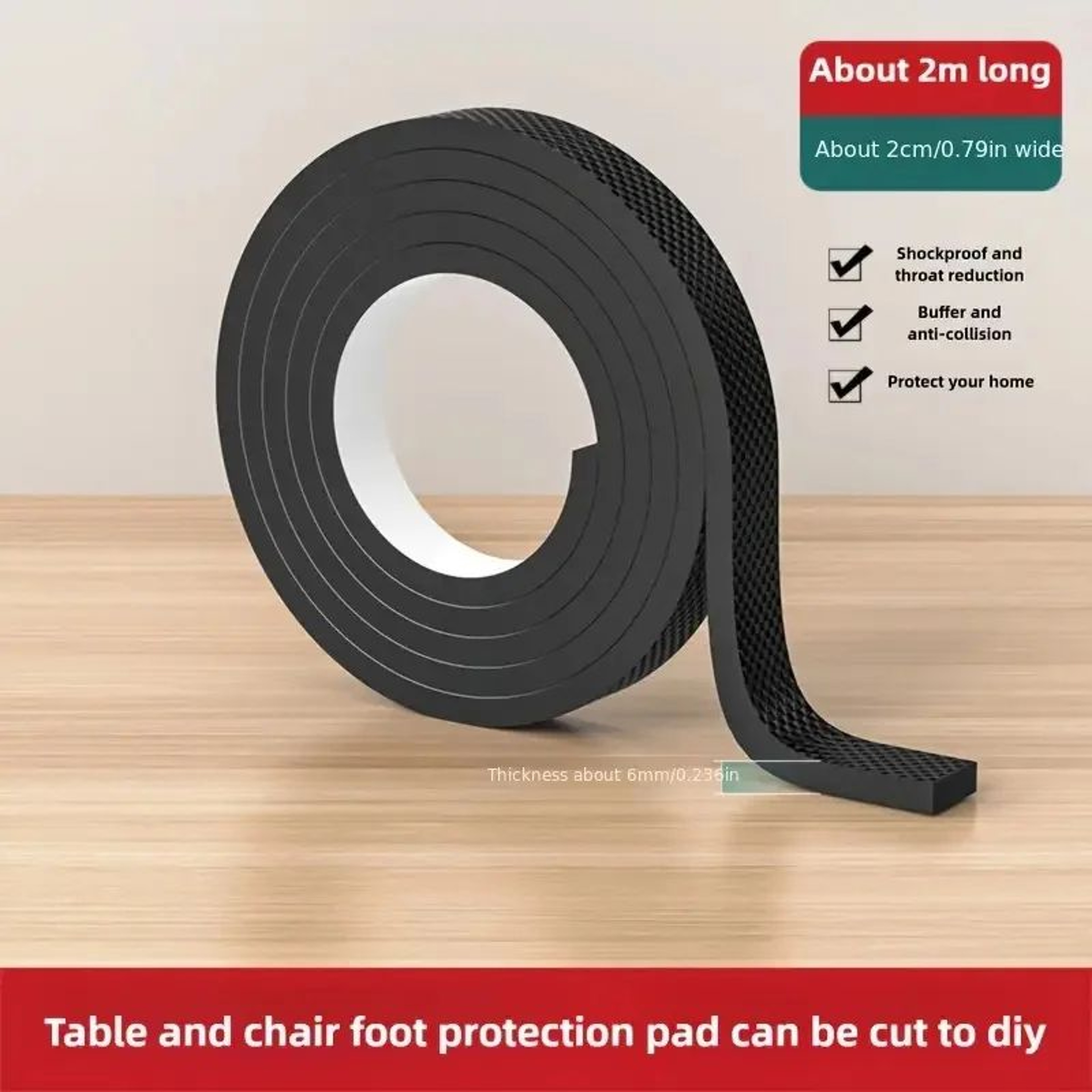 Premium Black Felt Furniture Pads  Thick CuttoSize Floor Protectors For Chairs  Tables 7