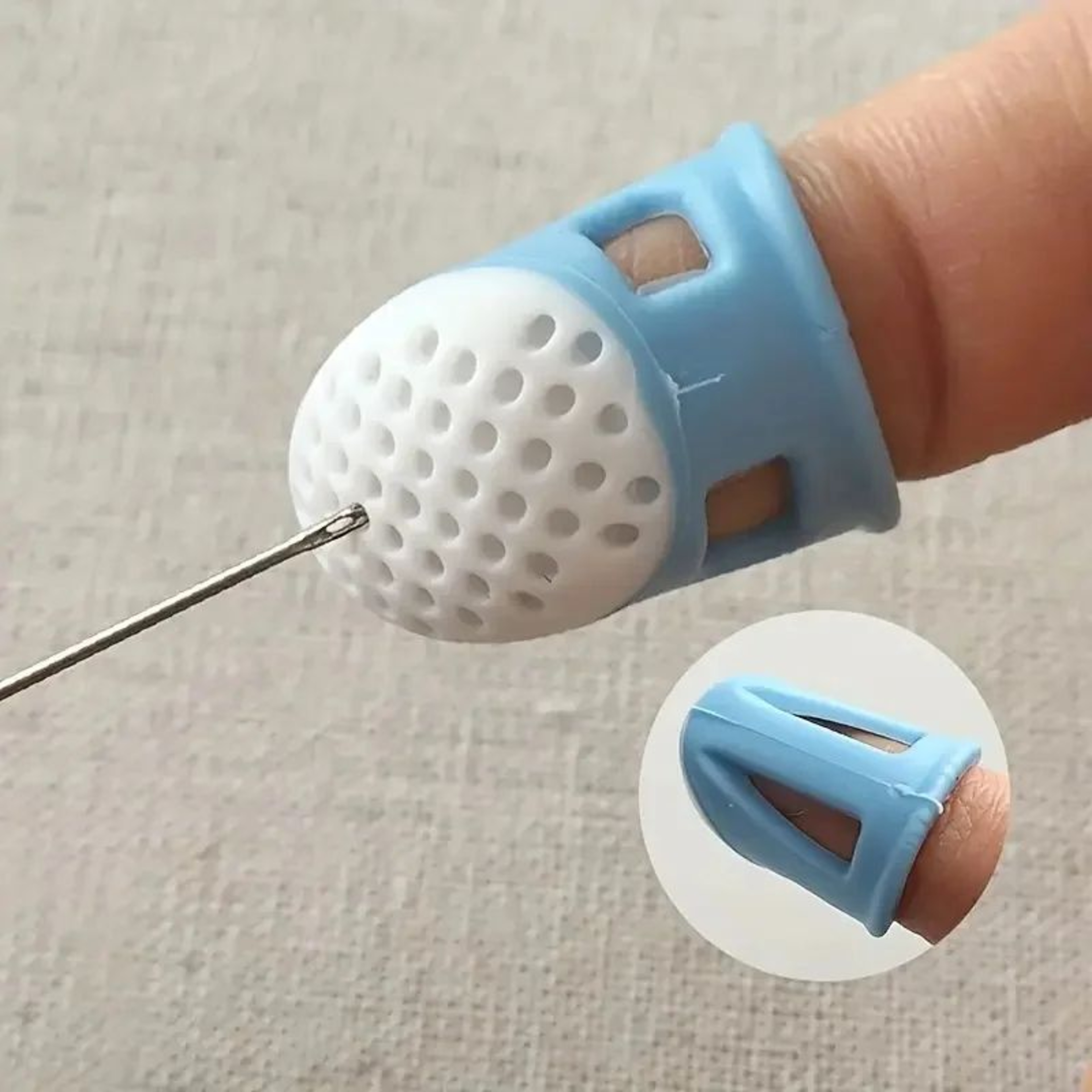 SoftGrip Silicone Sewing Thimble  2Pack AntiSlip Set For Embroidery  Craft 4